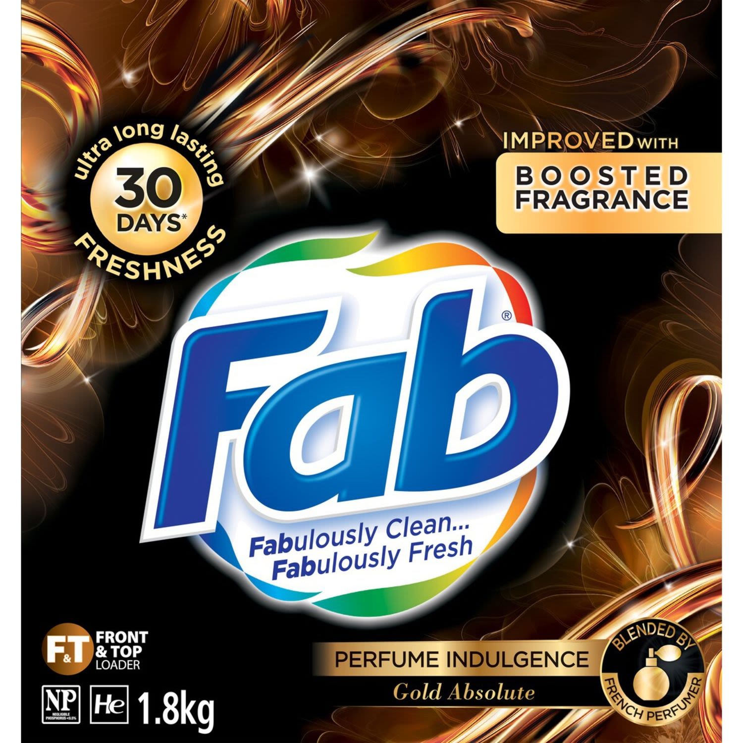 Fab Perfume Indulgence Laundry Detergent Powder Gold, 1.8 Kilogram