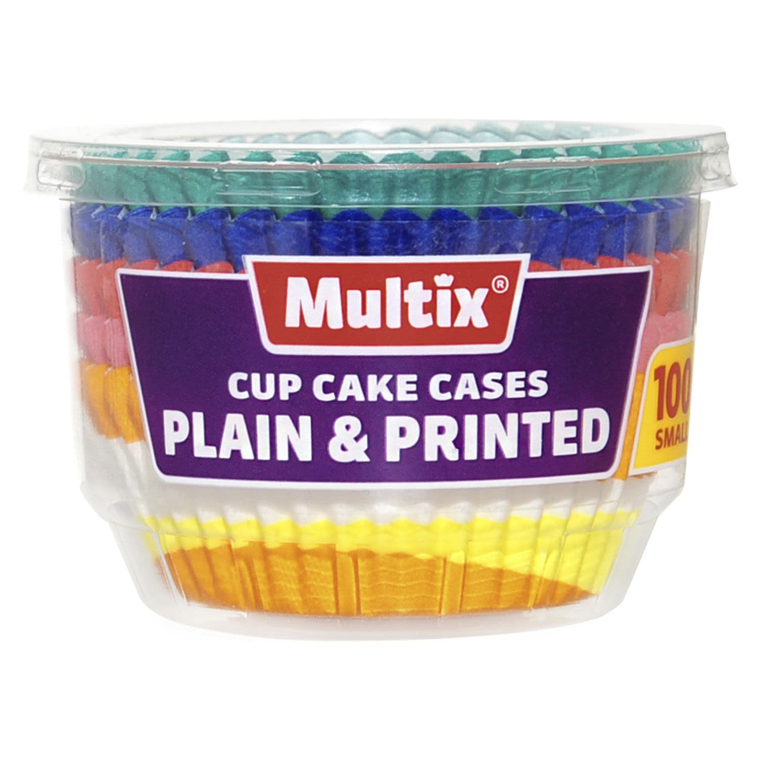 Multix Cup Cake Cases Plain & Printed Small, 100 Each