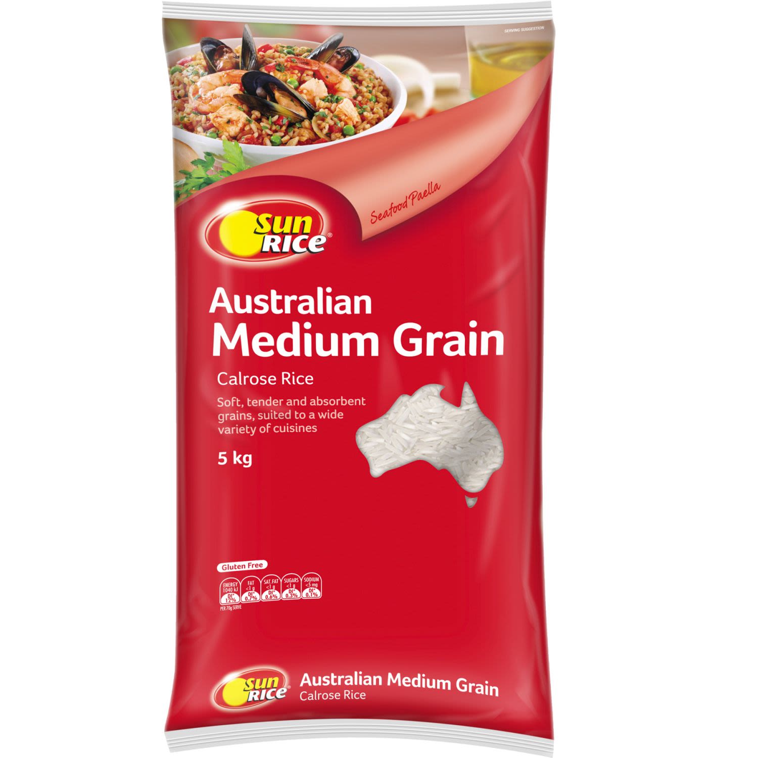 SunRice Australian Medium Grain Calrose Rice, 5 Kilogram