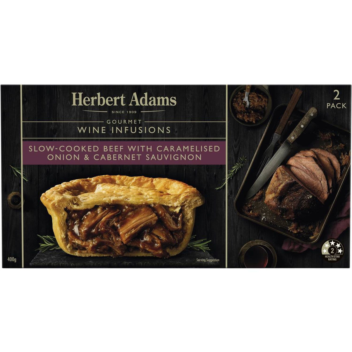 Herbert Adams Slow Cooked Beef, Caramelised Onion & Cabernet Sauvignon
