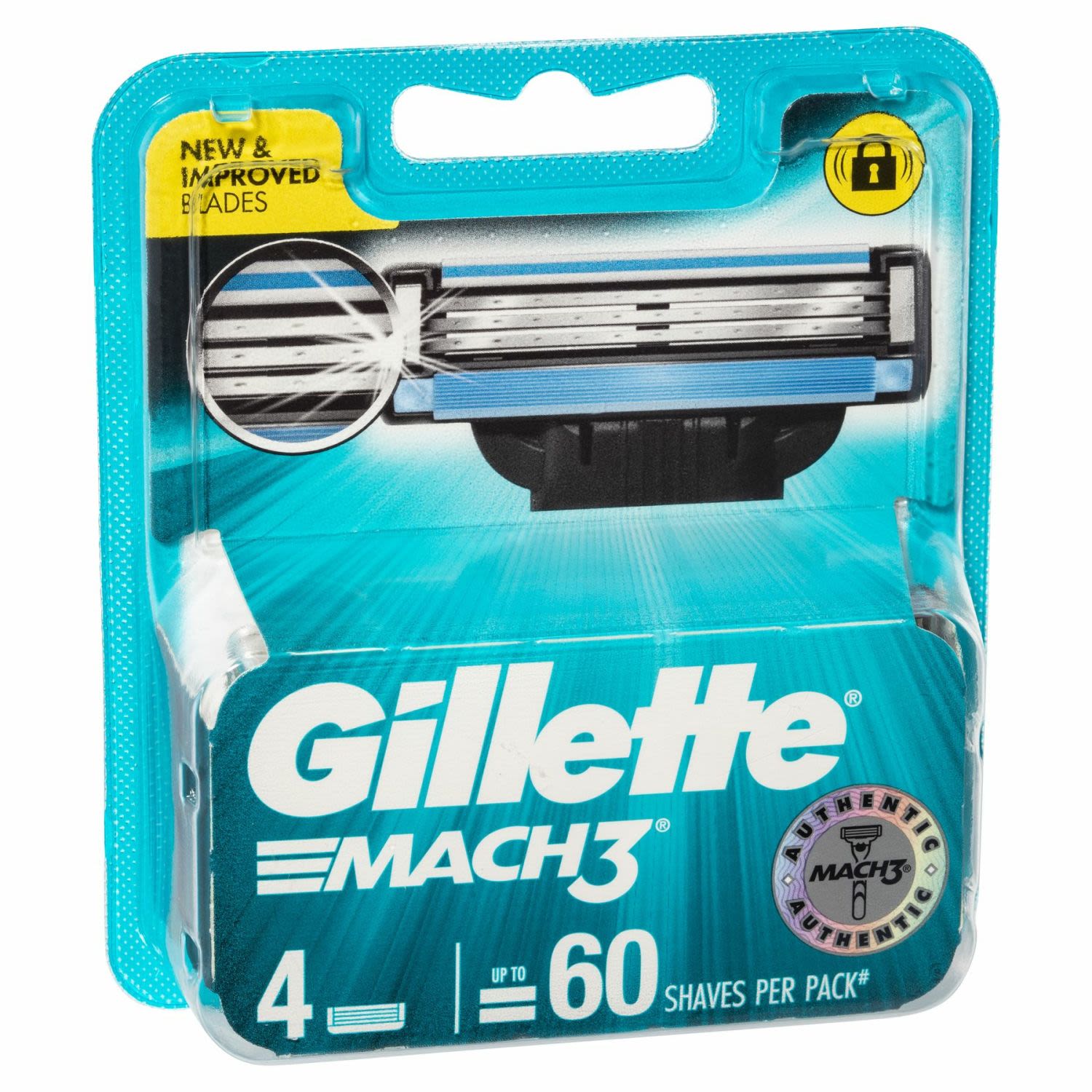 Gillette Mach3 Cartridges, 4 Each