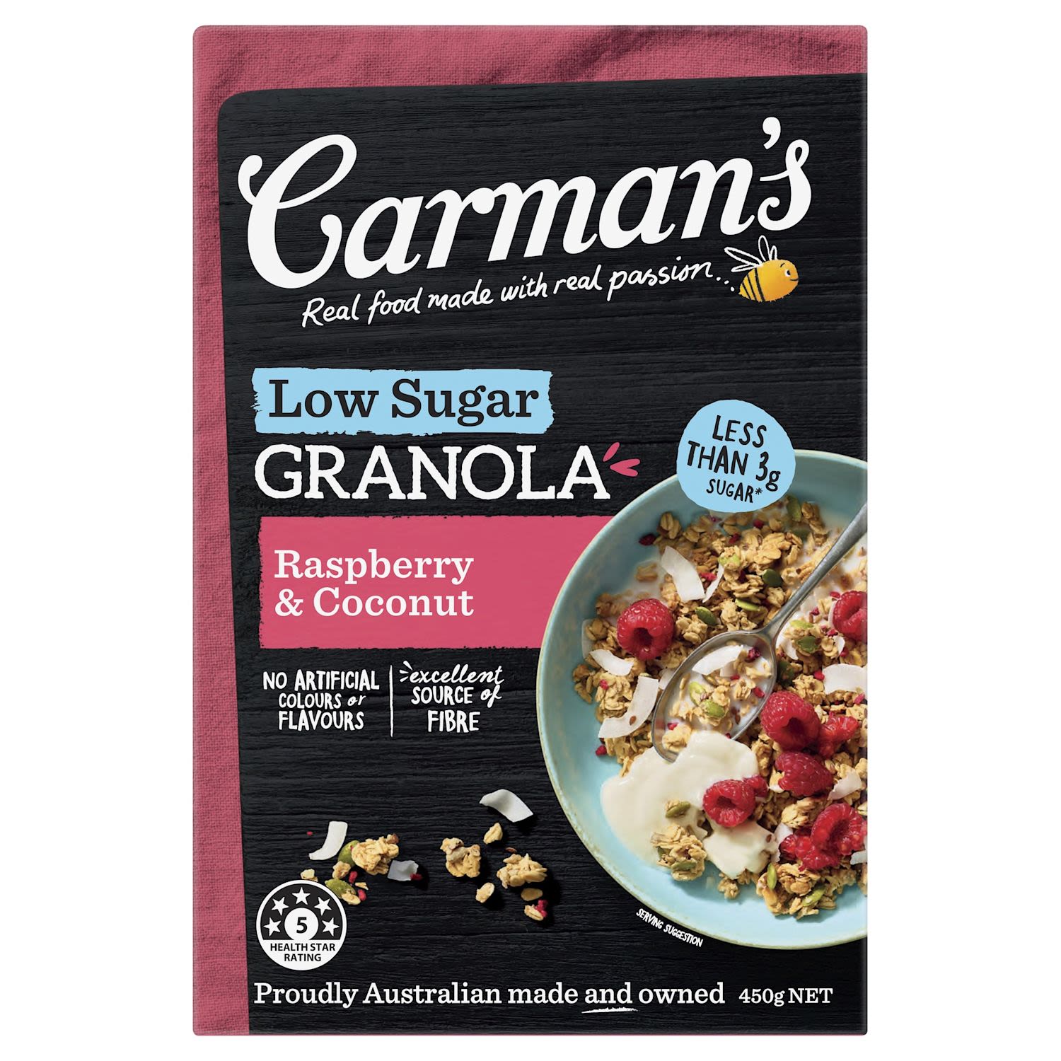 Carman's Low Sugar Granola Raspberry & Coconut