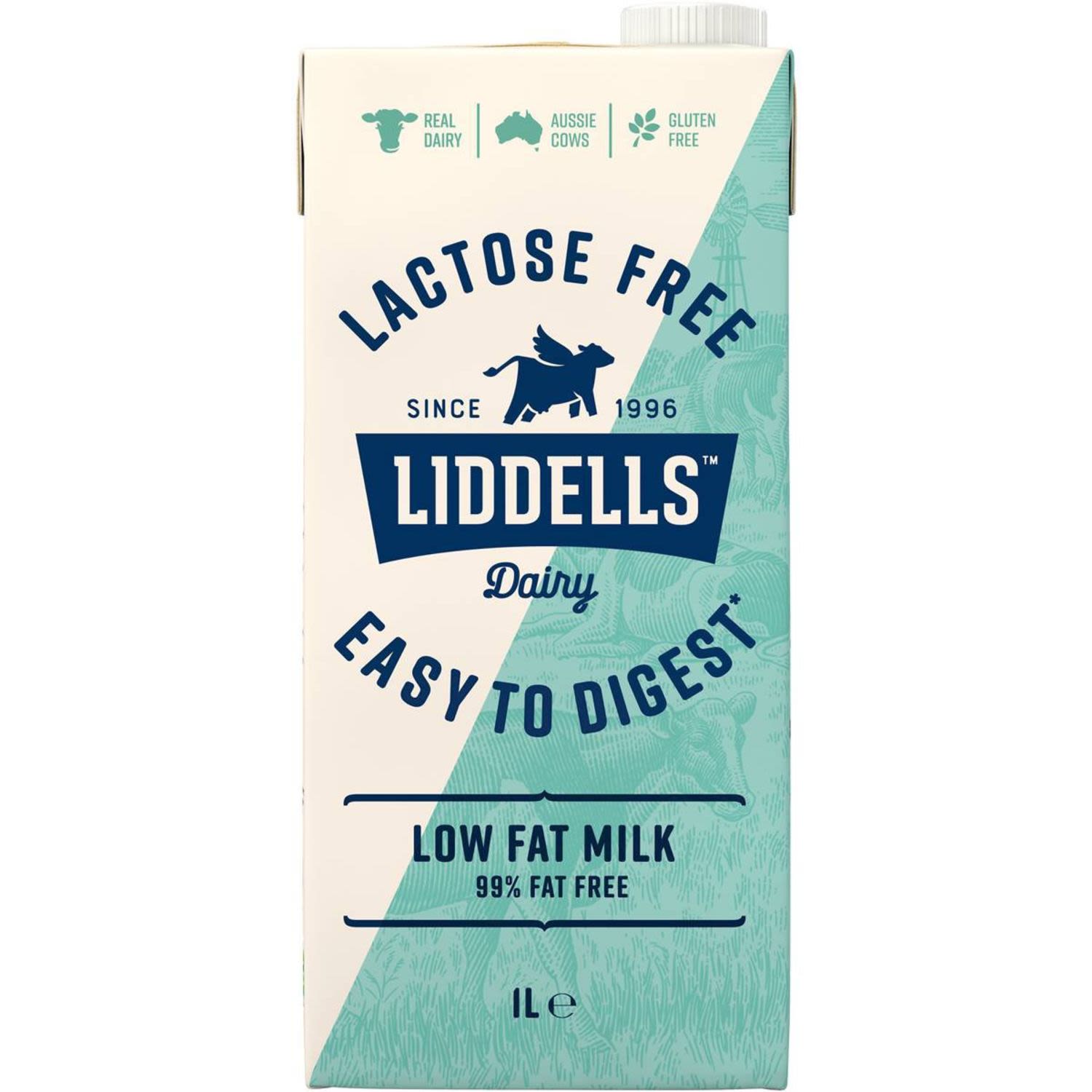 Liddells Lactose Free Low Fat Milk, 1 Litre
