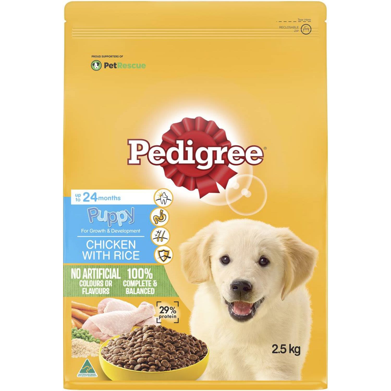 Pedigree Puppy With Chicken & Rice Dry Dog Food, 2.5 Kilogram