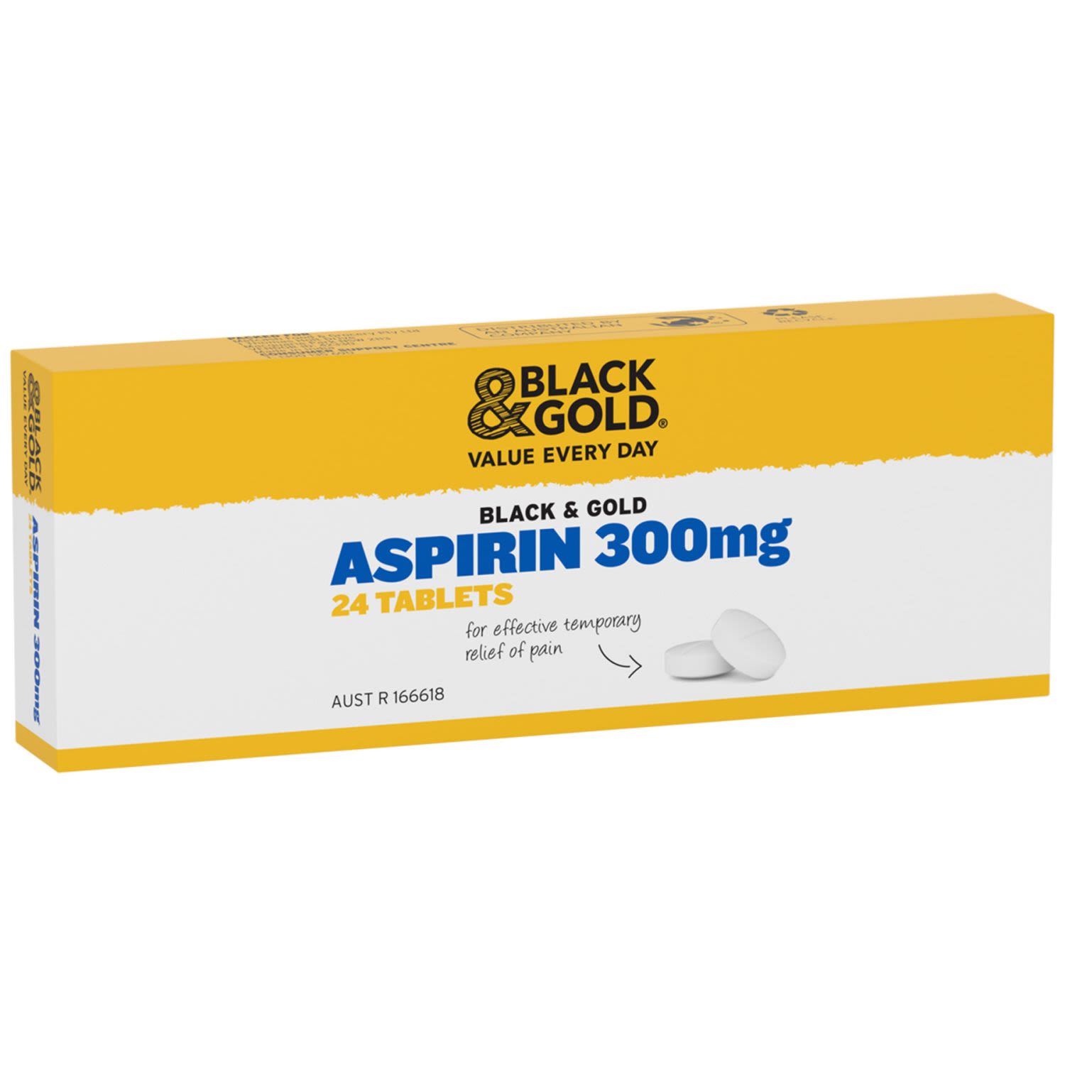 Black & Gold Aspirin, 24 Each