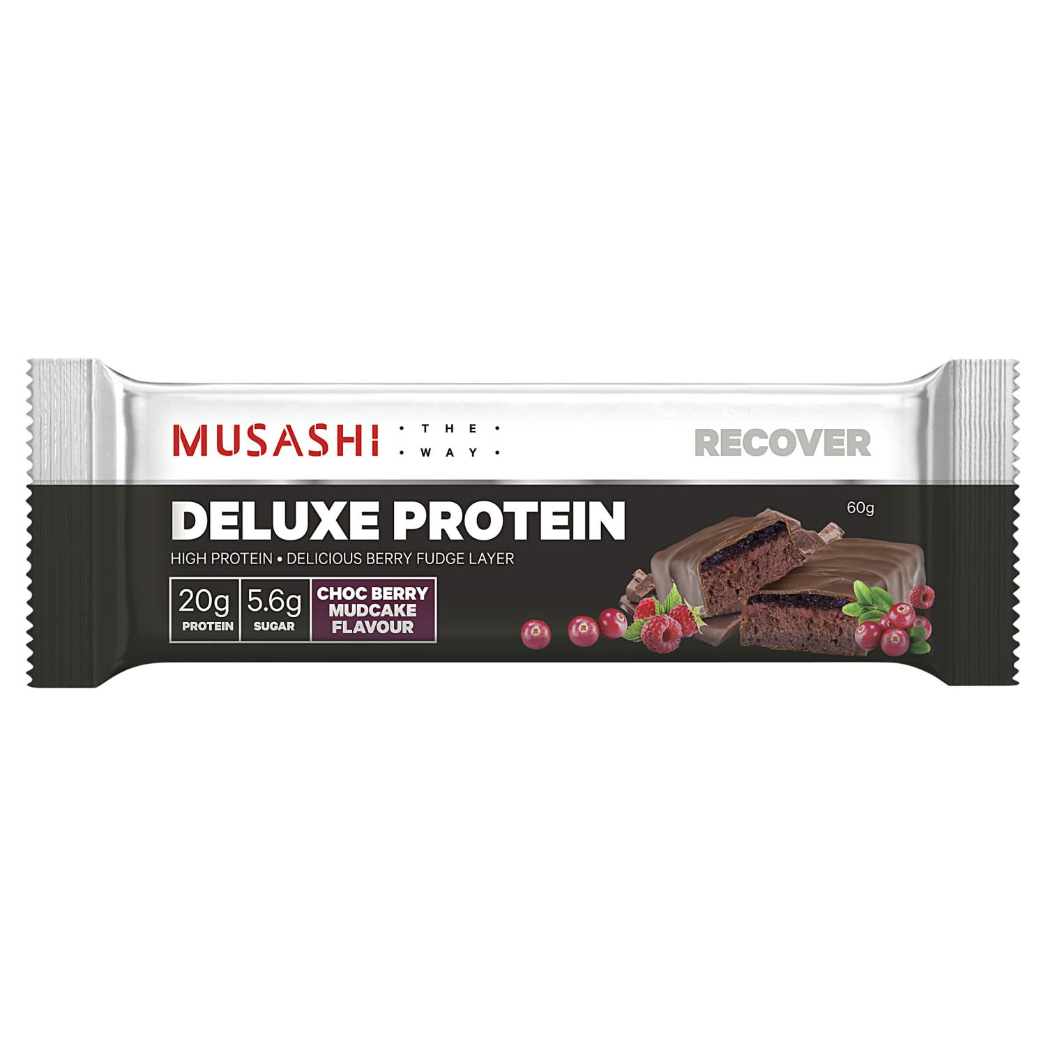 Musashi Deluxe Protein Bar Choc Berry Mudcake, 60 Gram