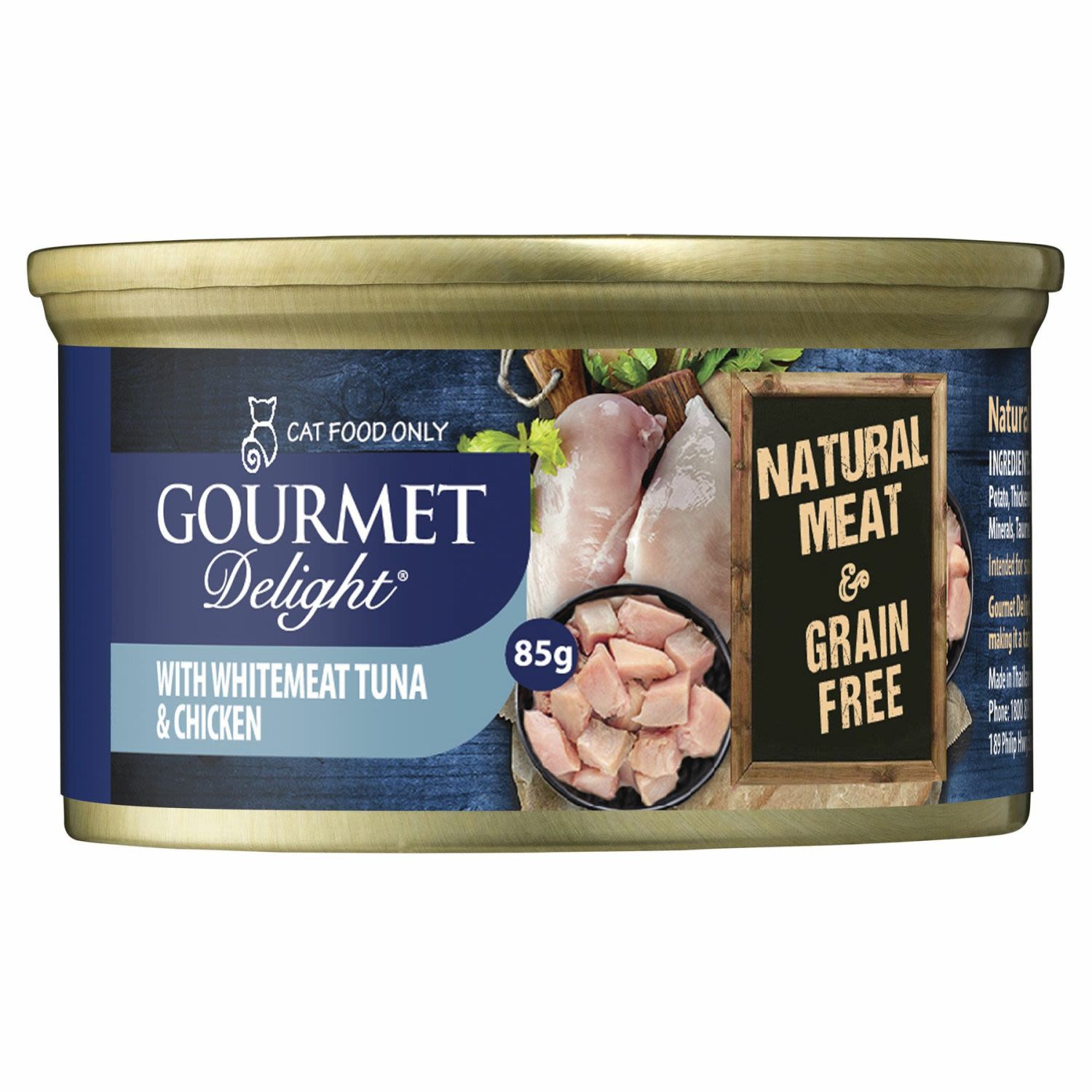 Gourmet Delight Cat Food Whitemeat Tuna With Chicken, 85 Gram