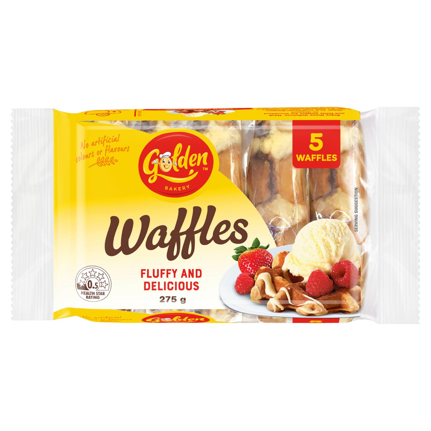 Golden Waffles Fluffy & Delicious, 5 Each