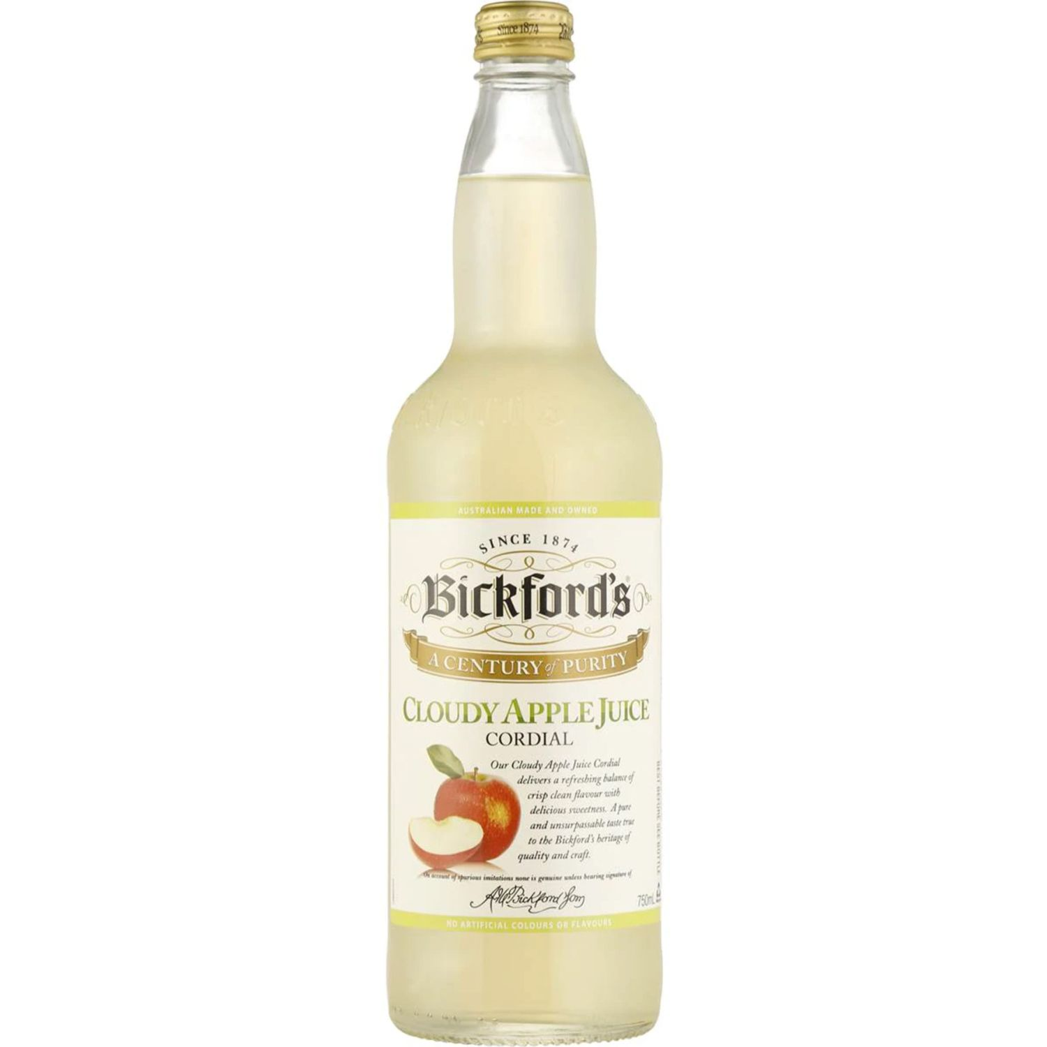 Bickford's Cloudy Apple Cordial, 750 Millilitre