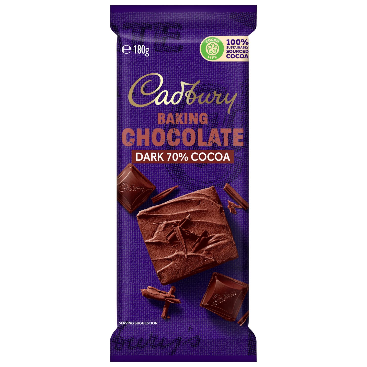Cadbury Baking Dark Chocolate 70% Cacao, 180 Gram