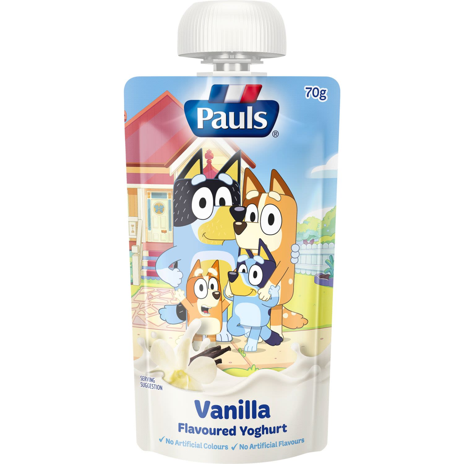Pauls Vanilla Flavoured Yoghurt Pouch, 70 Gram