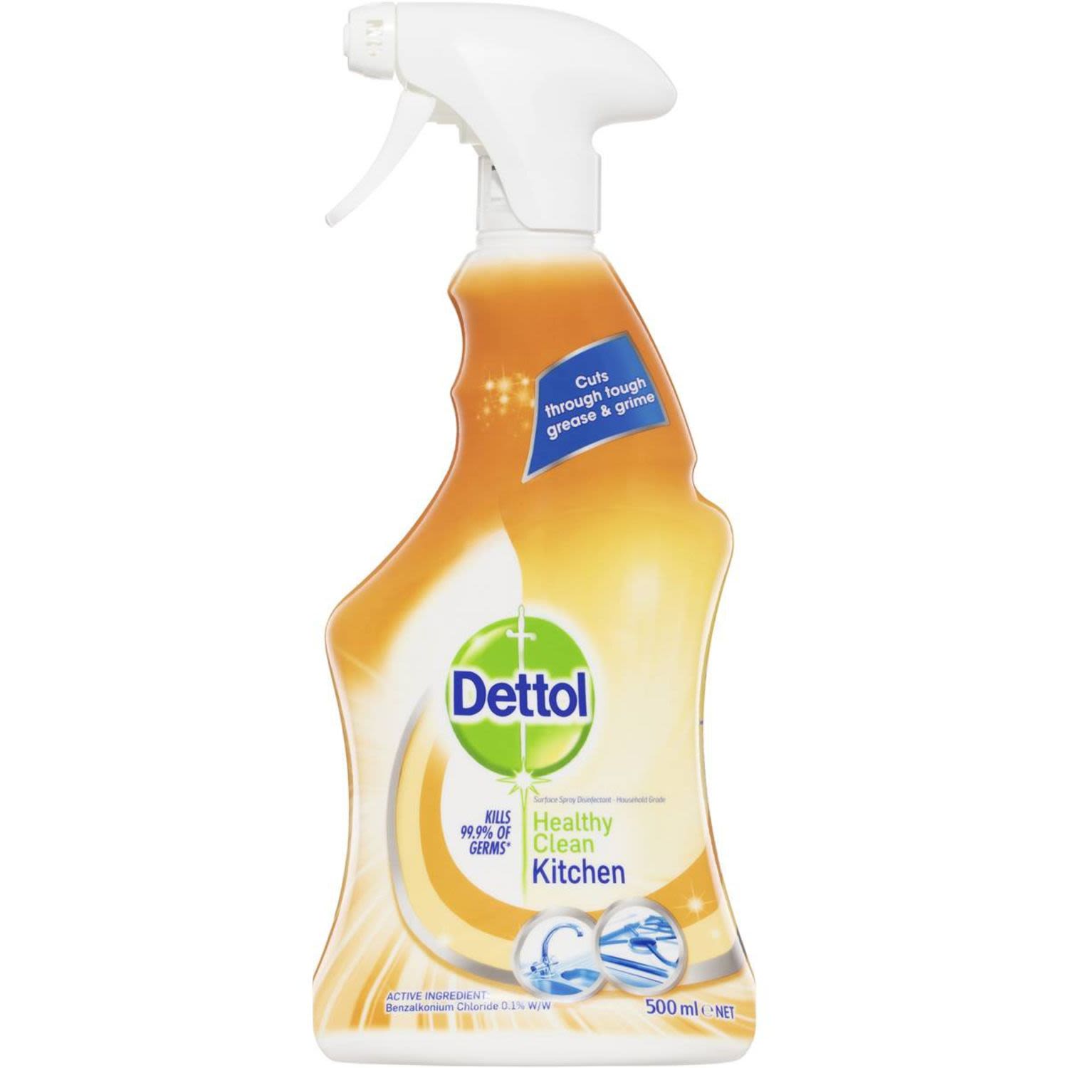 Dettol Healthy Clean Antibacterial Kitchen Cleaner Trigger Spray, 500 Millilitre