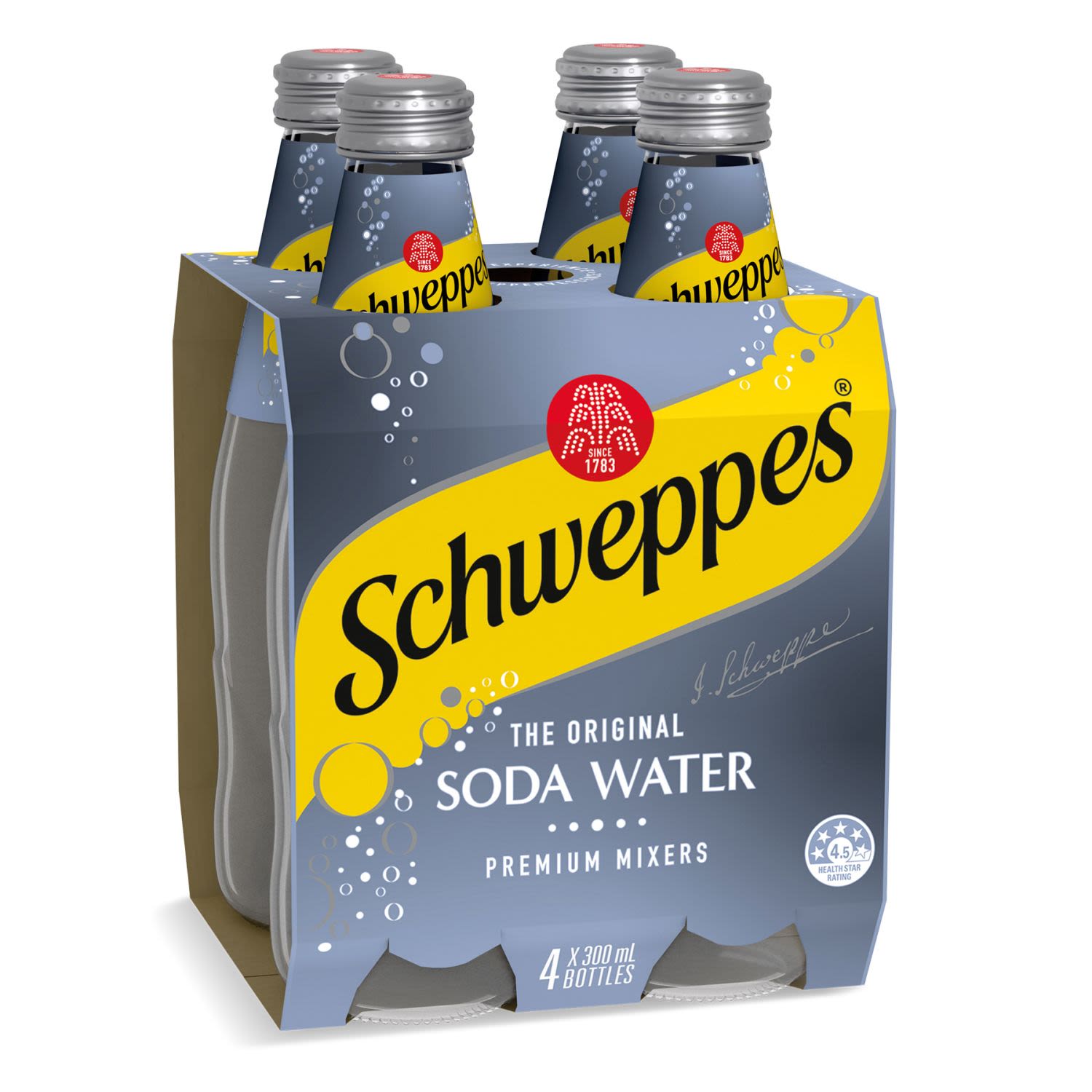 Schweppes Classic Mixers Soda Water 300ml, 4 Each