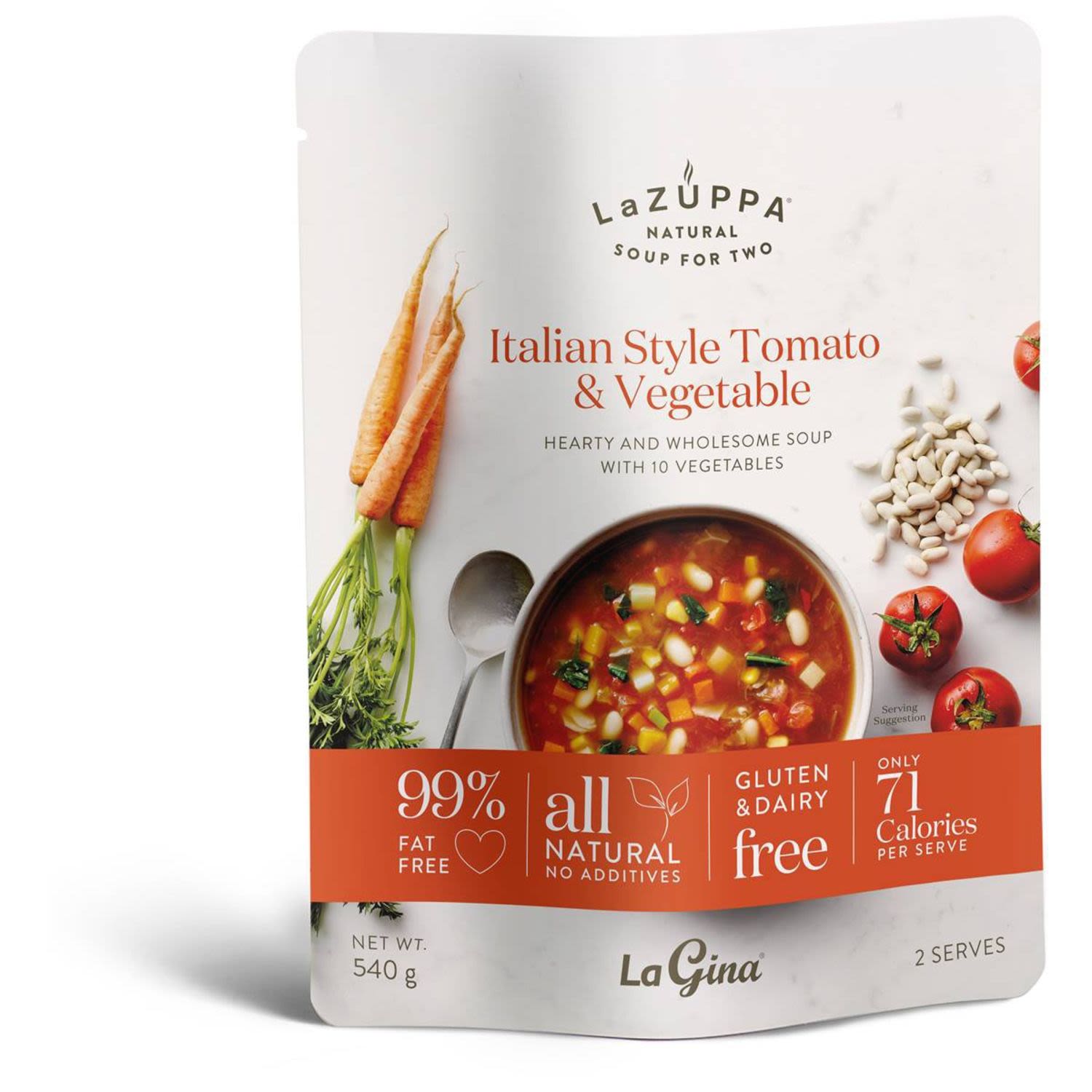 La Zuppa Italian Style Tomato & Vegetable Soup Pouch, 540 Gram