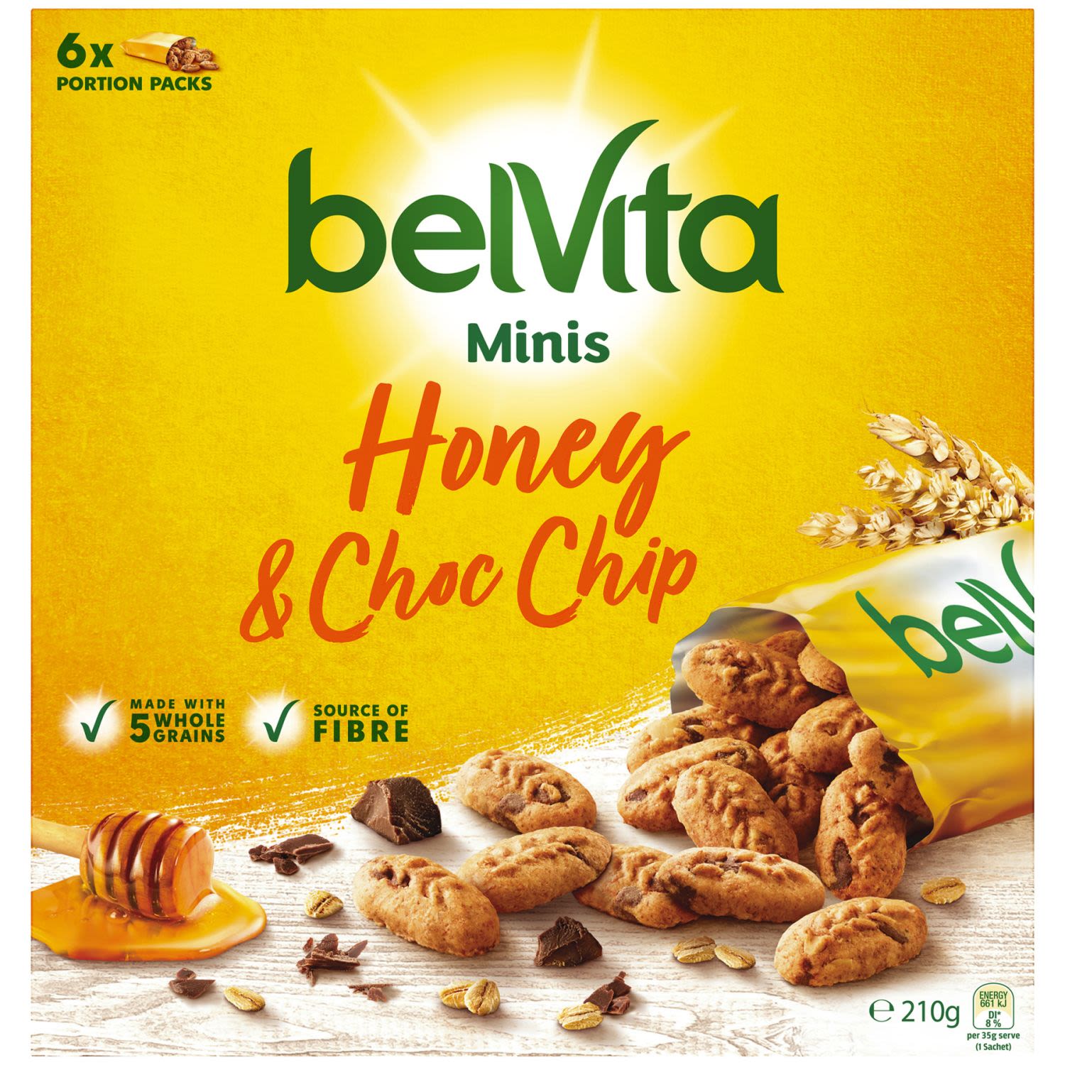 Brigthen your morning with...
belVita Minis

These delicious little biscuit bites are gently baked with 5 wholegrains providing you with a source of fibre with no artificial colours or flavours. 
Blended together with great tasting ingredients like honey & chocolate chips making them the feel-good, taste-good, mid-morning snack you're looking for enabling you to be the best you. Always.
<br /> <br />