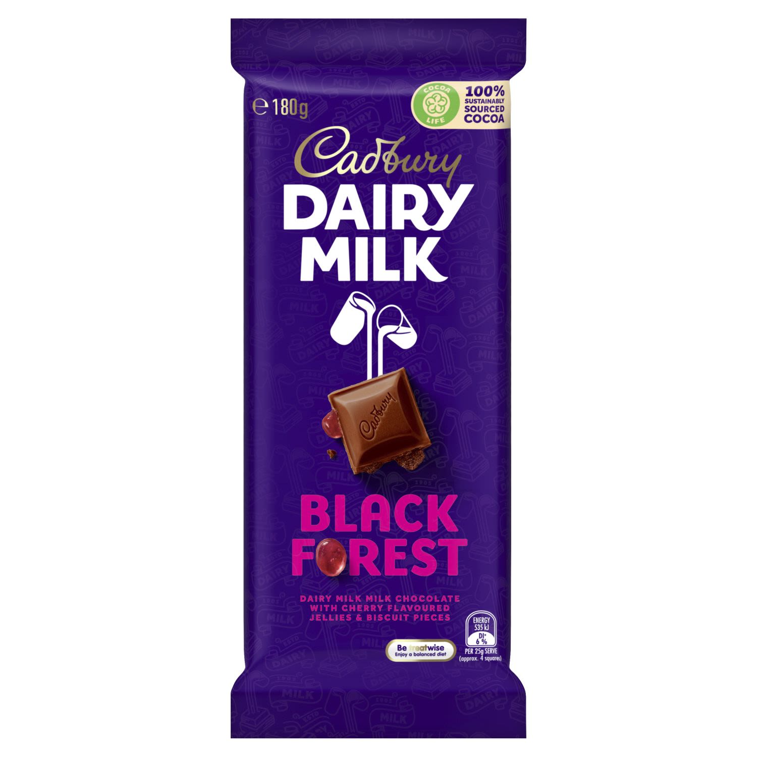 Cadbury Black Forest Milk Chocolate Block, 180 Gram
