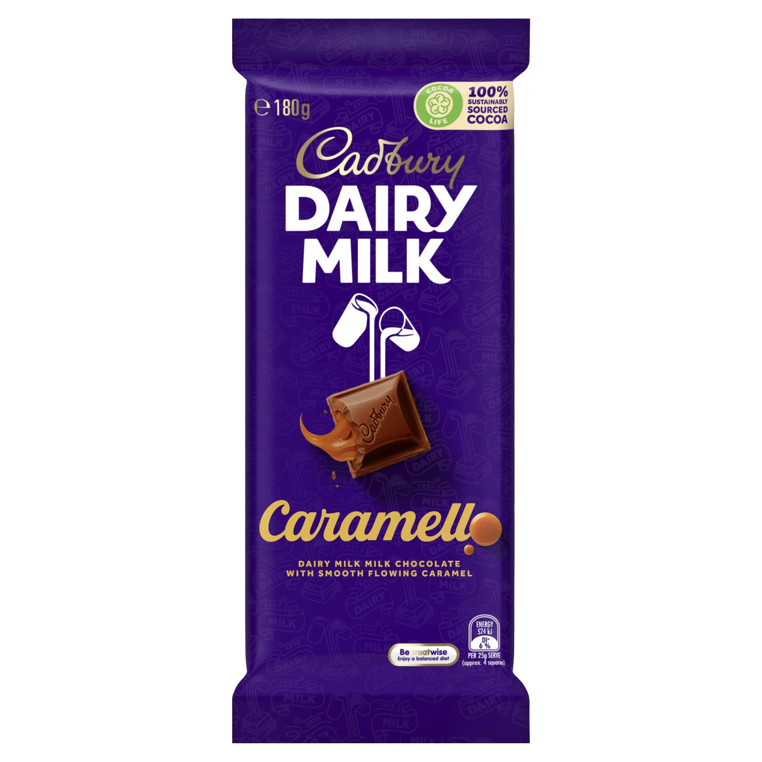 Cadbury Dairy Milk Caramello Chocolate Block, 180 Gram