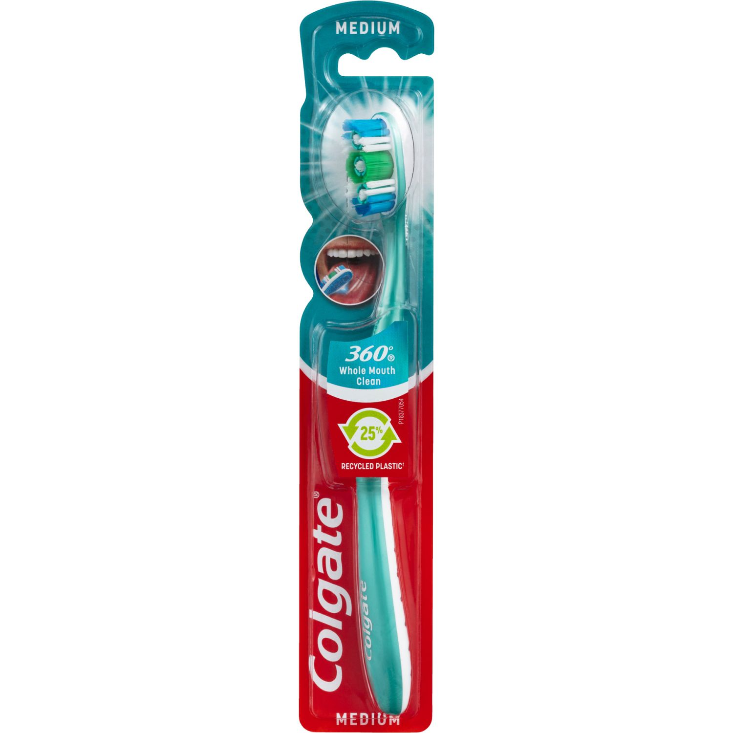 Colgate 360 Degrees Whole Mouth Clean Compact Head Toothbrush Medium, 1 Each