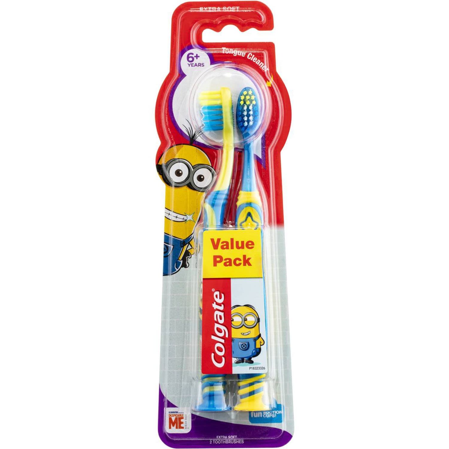 Colgate Minions Kids Toothbrush 6 Years + Extra Soft, 2 Each