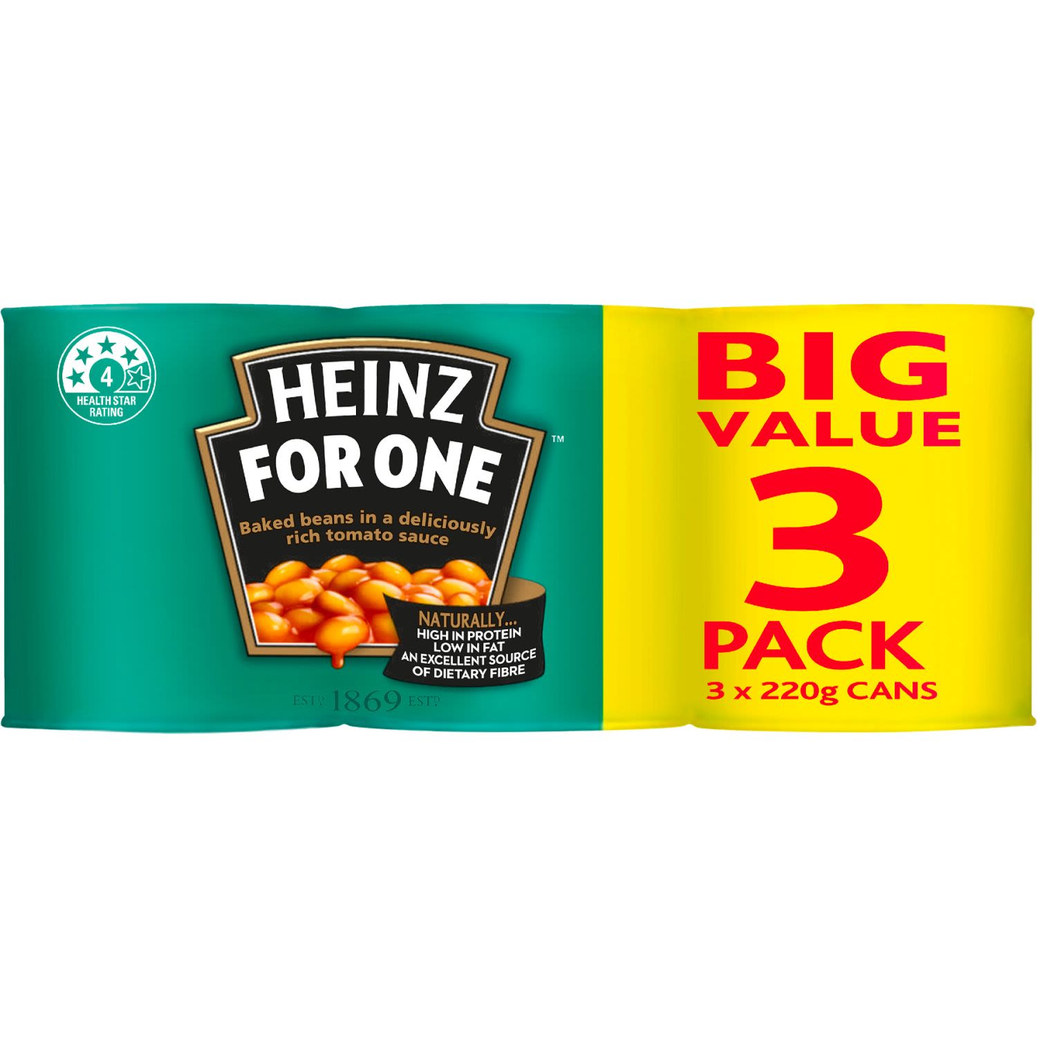 Heinz Beanz Baked Beans in Tomato Sauce Big Value Multipack, 3 Each