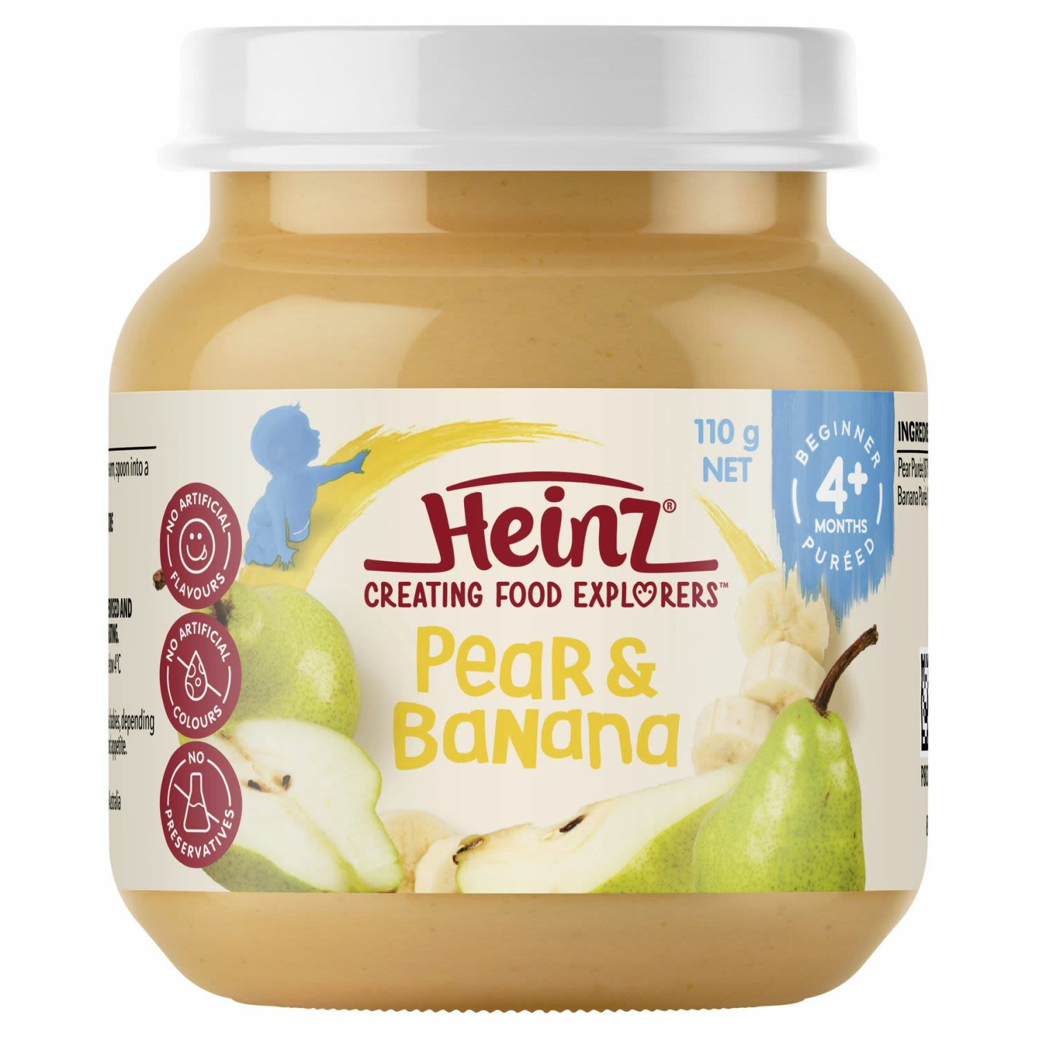 Heinz Pear & Banana Baby Food Jar 4+ months, 110 Gram