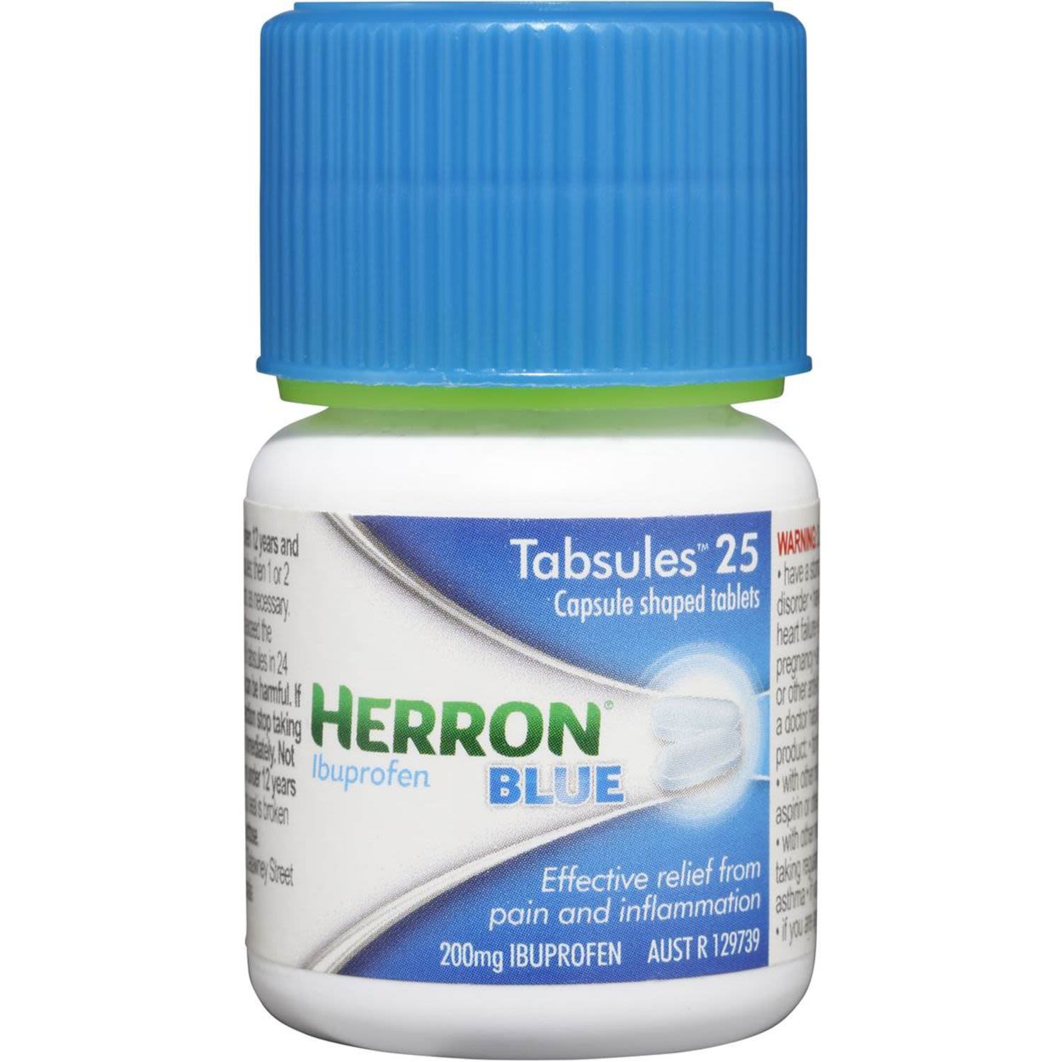Herron Blue Ibuprofen Tabsules, 25 Each