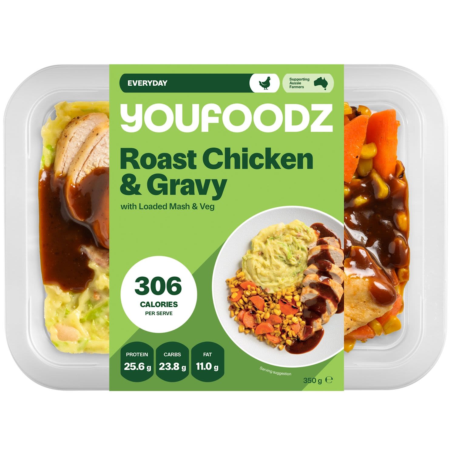 Youfoodz Roast Chicken & Gravy With Loaded Mash & Veg