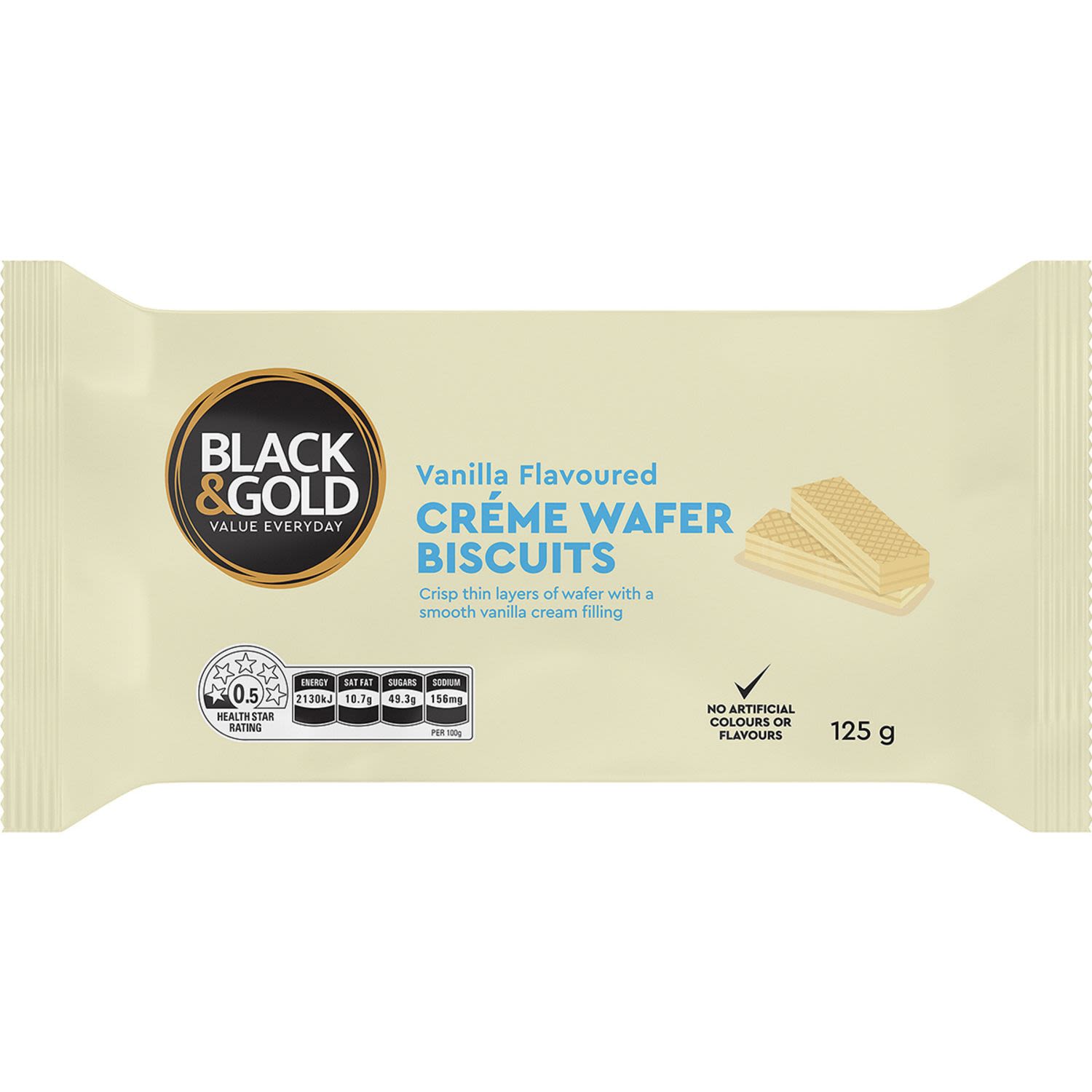 Black & Gold Vanilla Flavoured Creme Wafer Biscuits