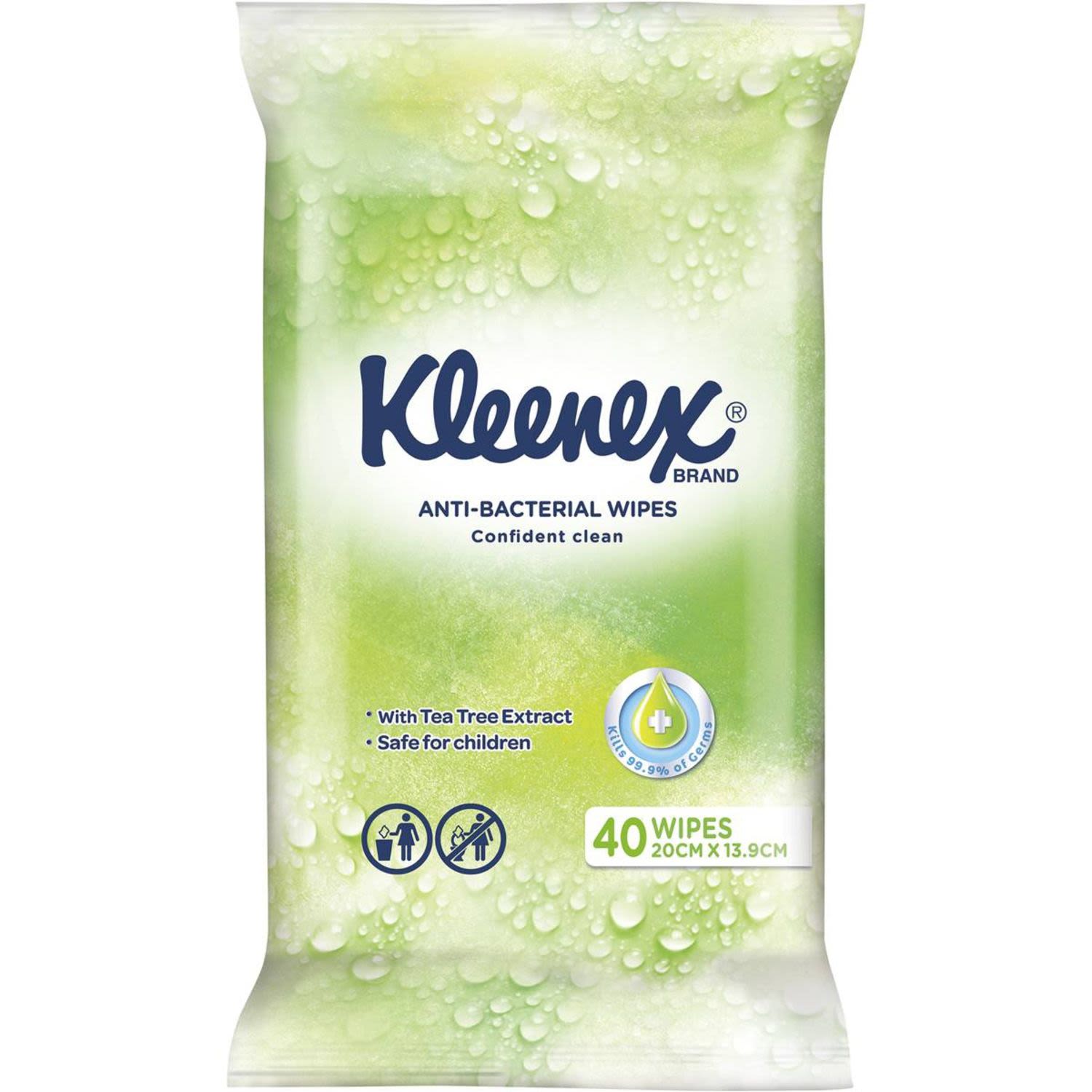 Kleenex Anti-bacterial Wet Wipes, 40 Each