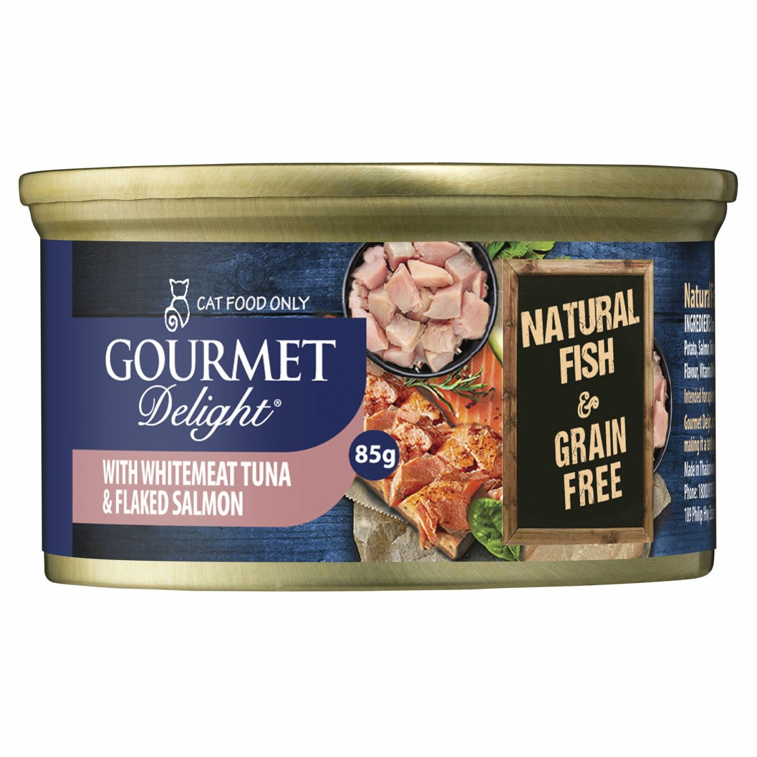 Gourmet Delight with Whitemeat Tuna & Flaked Salmon , 85 Gram
