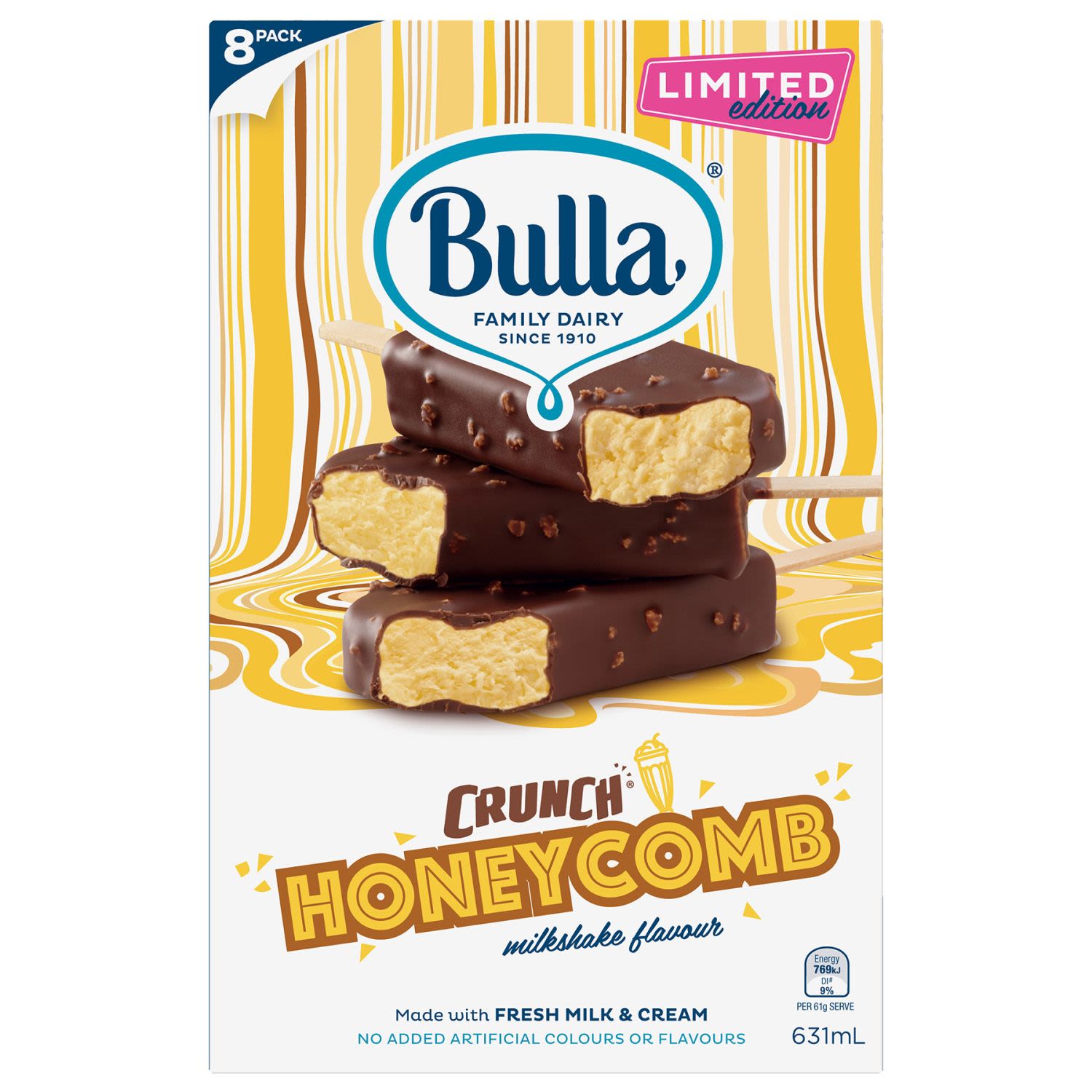 Bulla Crunch Honeycomb Milkshake, 8 Each