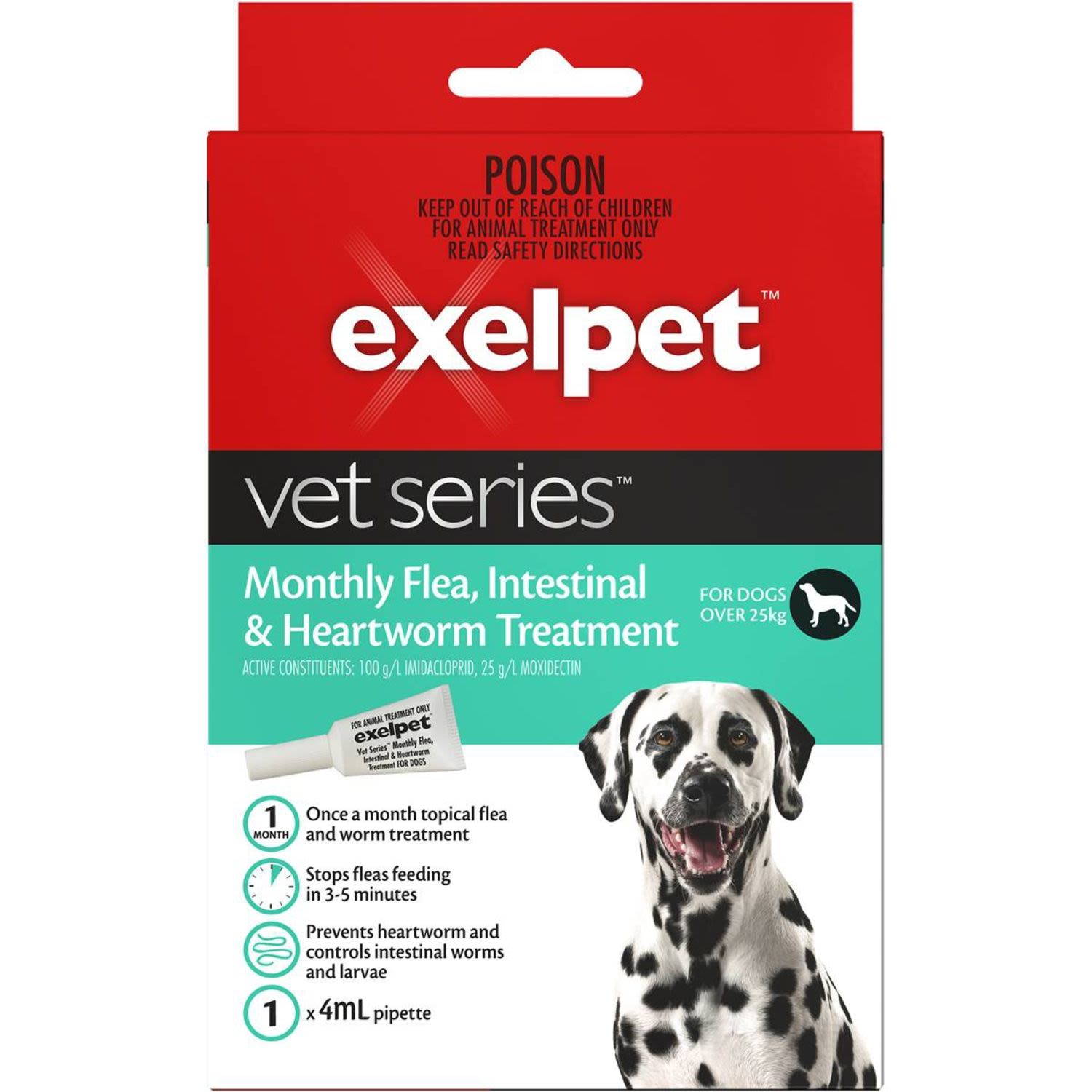 Exelpet Vet Series Flea Intestinal Worm & Heartworm Large Dog , 1 Each