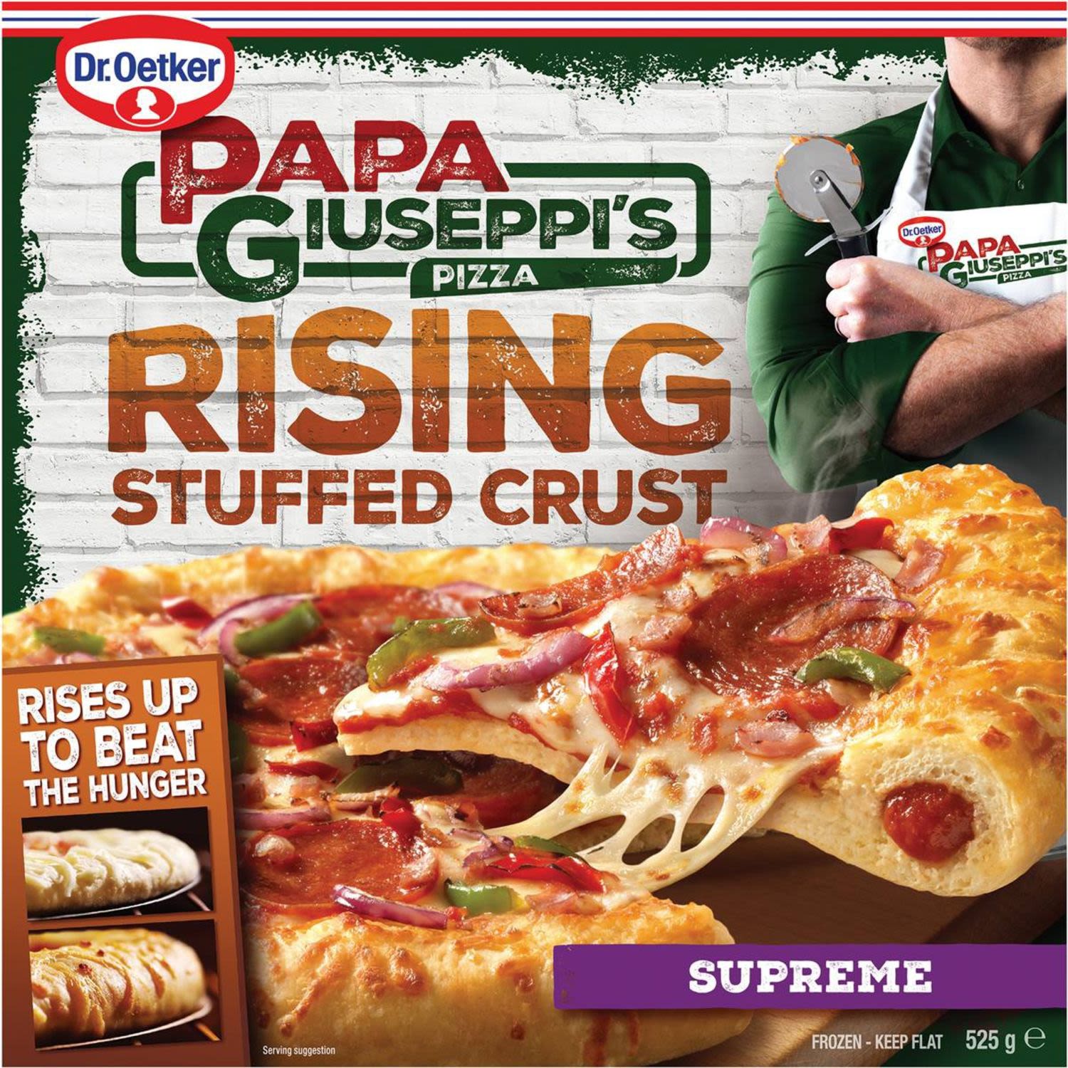 Dr. Oetker Papa Giuseppis Rising Stuffed Crust Supreme Pizza, 525 Gram