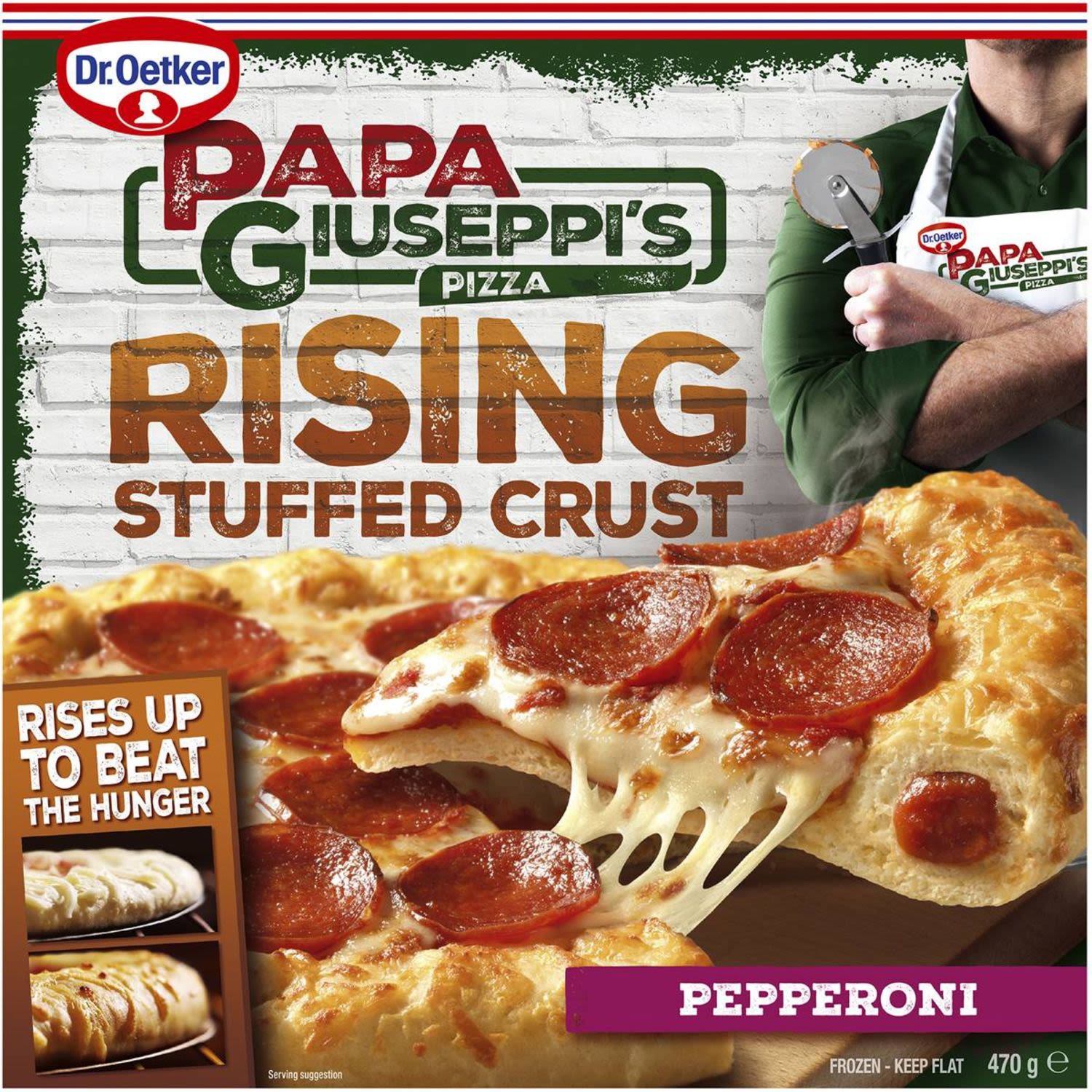 Dr. Oetker Papa Giuseppis Rising Stuffed Crust Pepperoni Pizza, 470 Gram