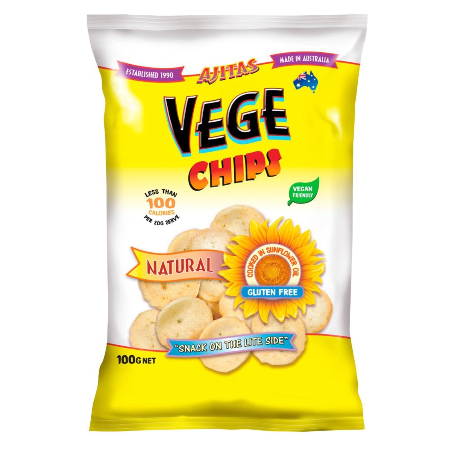 Ajitas Vege Chips Natural, 100 Gram