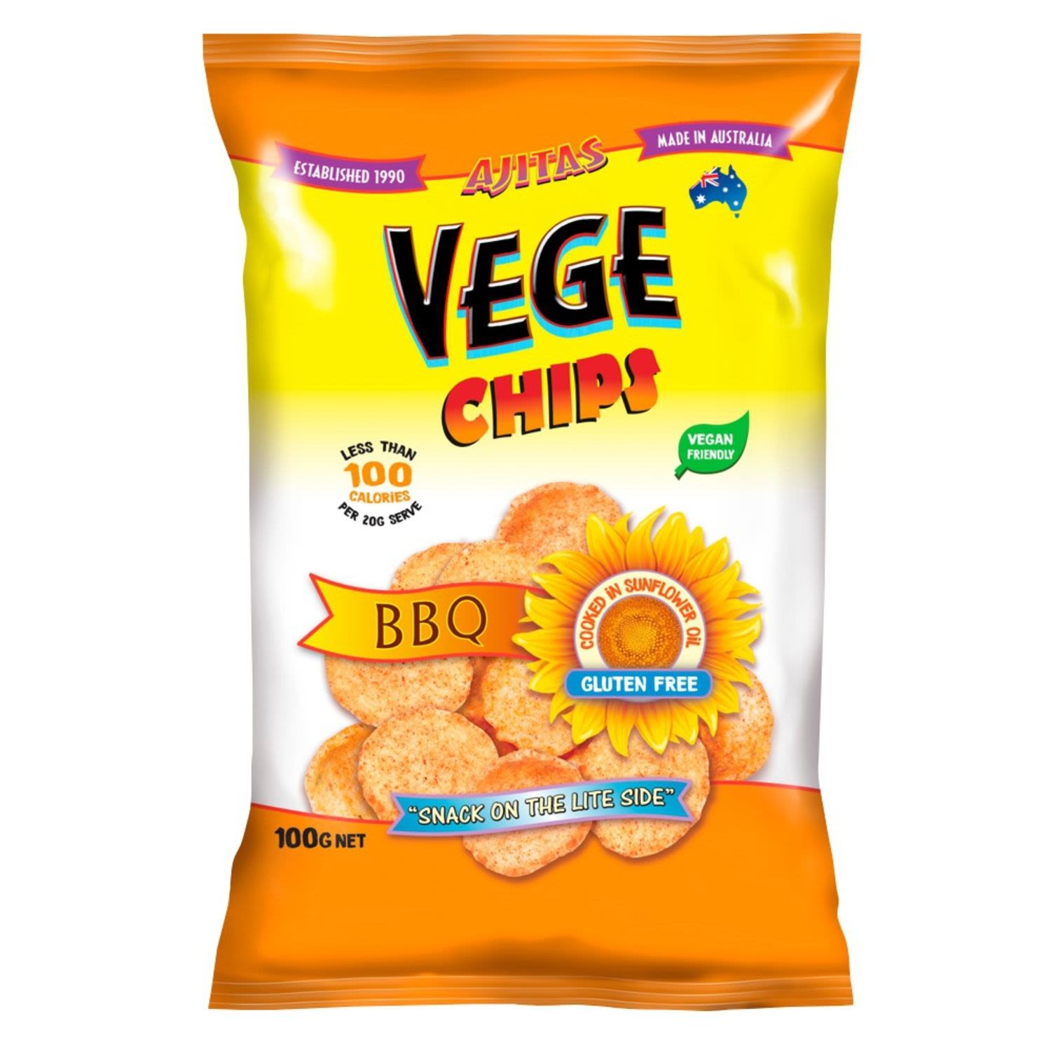 Ajitas Vege Chips Barbeque, 100 Gram
