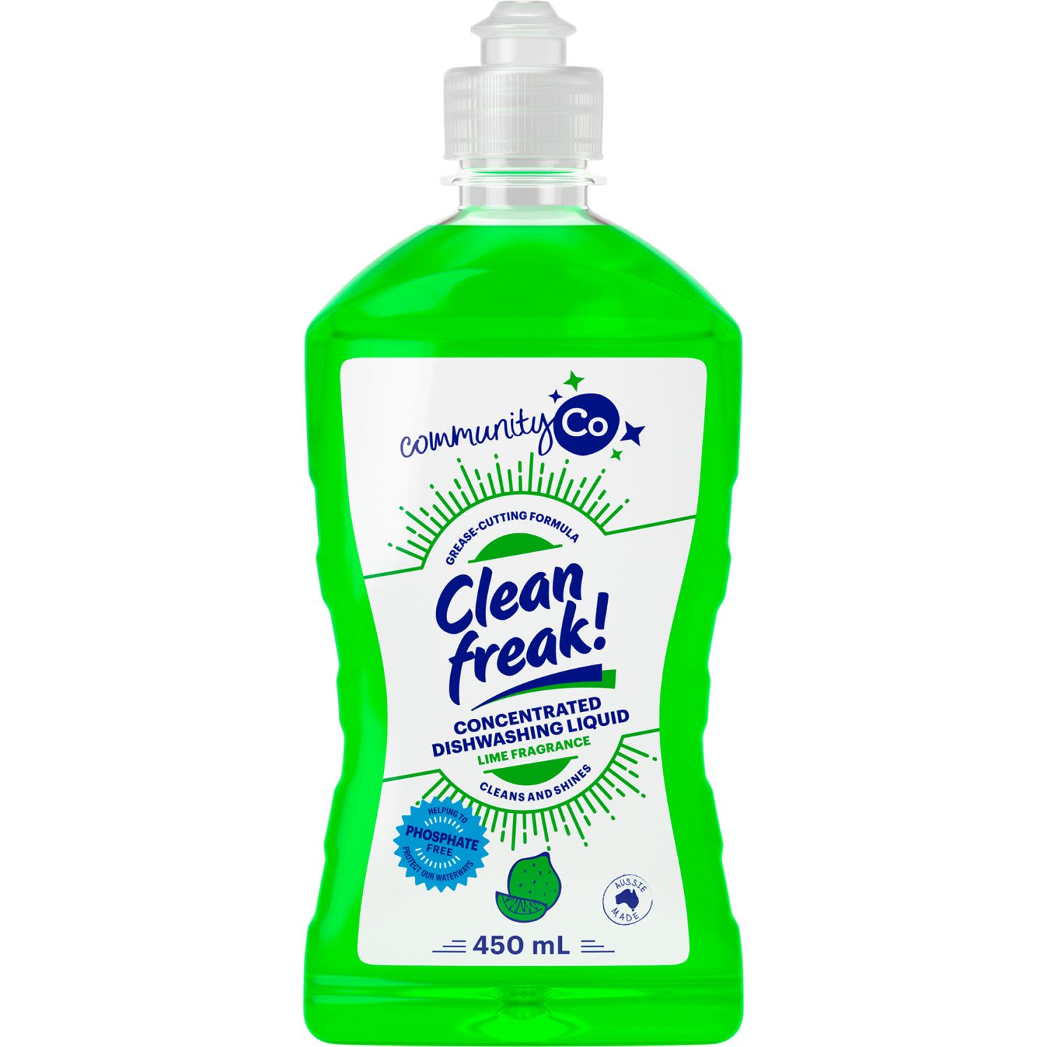 Community Co Clean Freak Dishwashing Liquid Lime, 450 Millilitre
