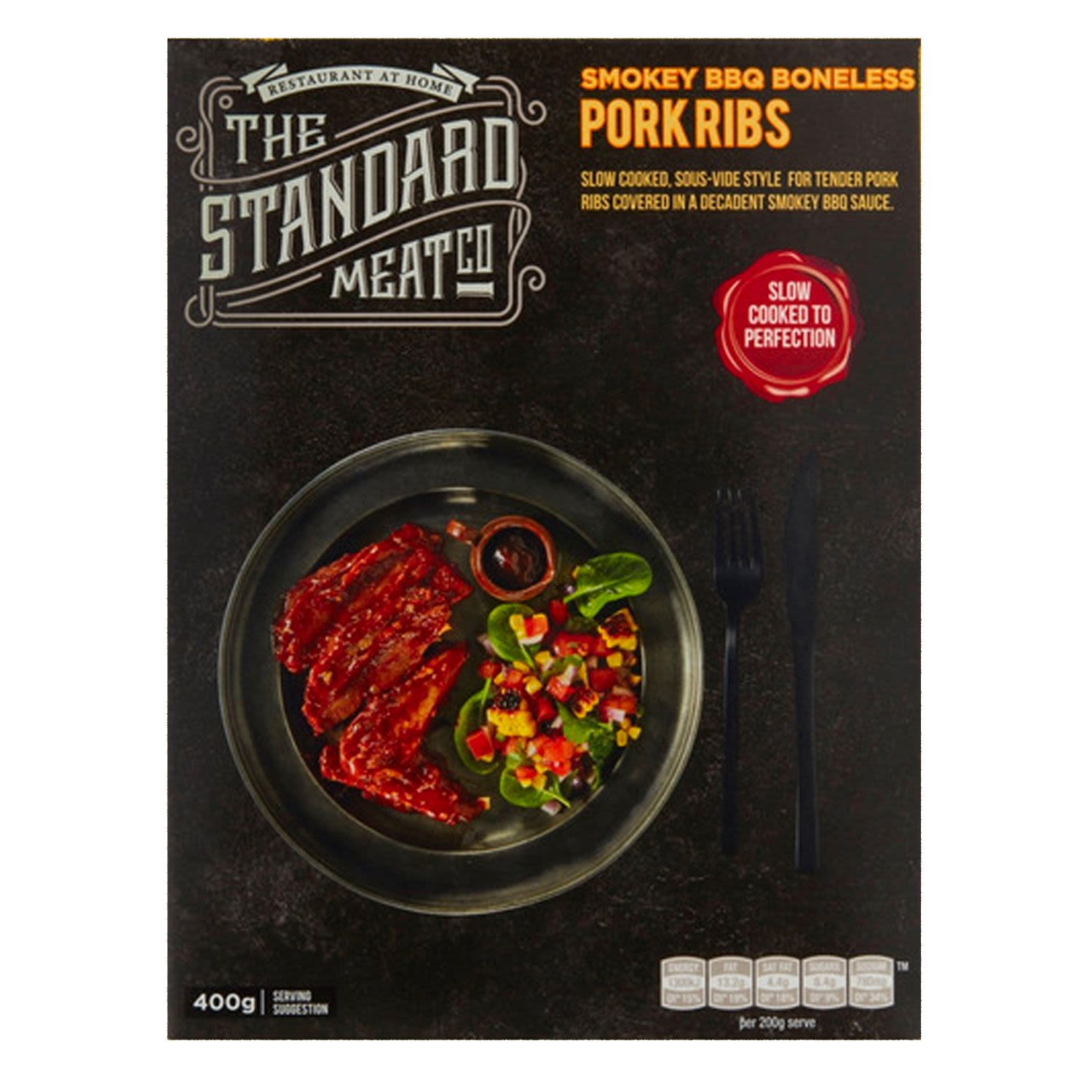The Standard Meat Co Smokey BBQ Boneless Pork Ribs, 400 Gram