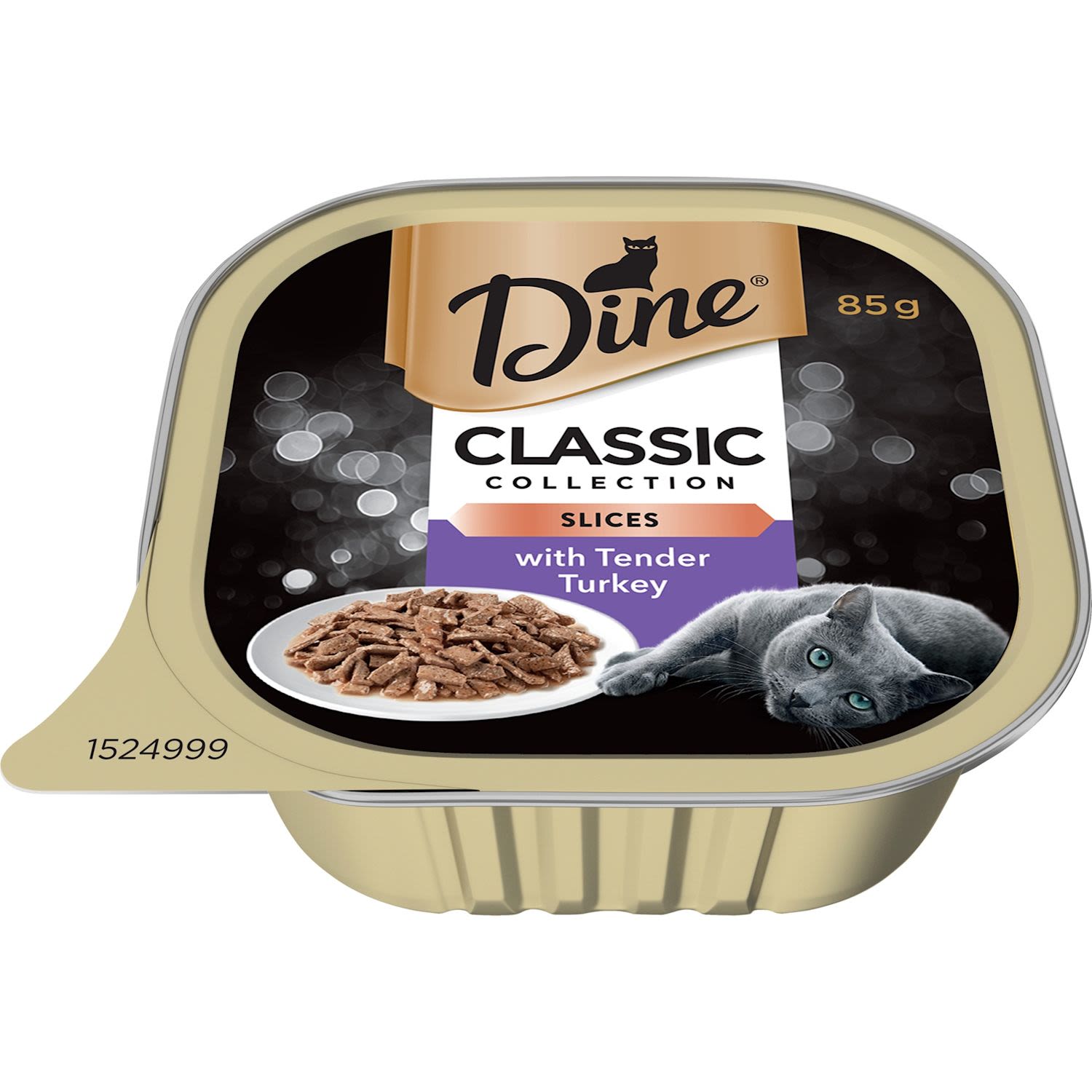 Dine Wet Cat Food Tender Turkey Slices Tray