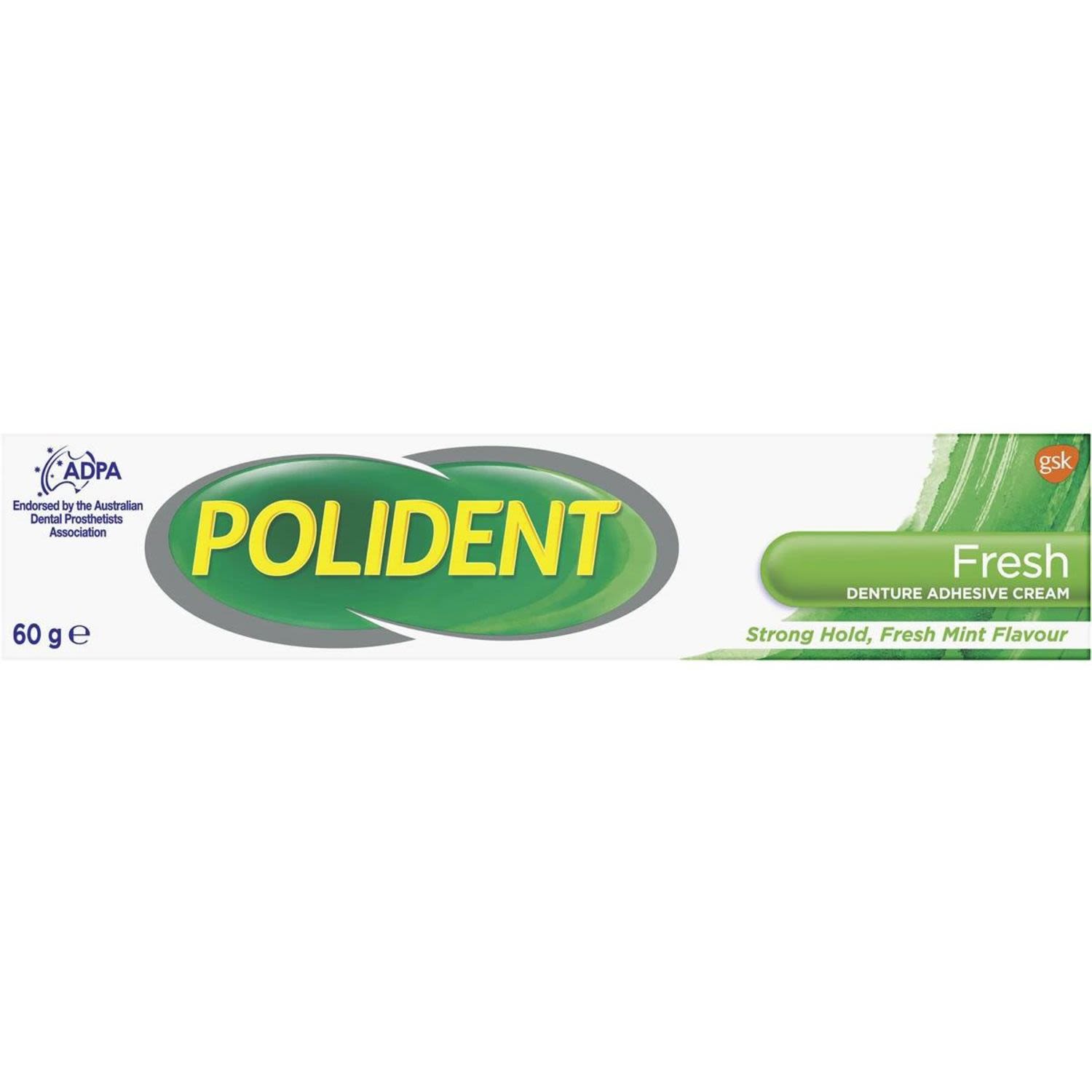Polident Denture Adhesive Cream Fresh Mint, 60 Gram