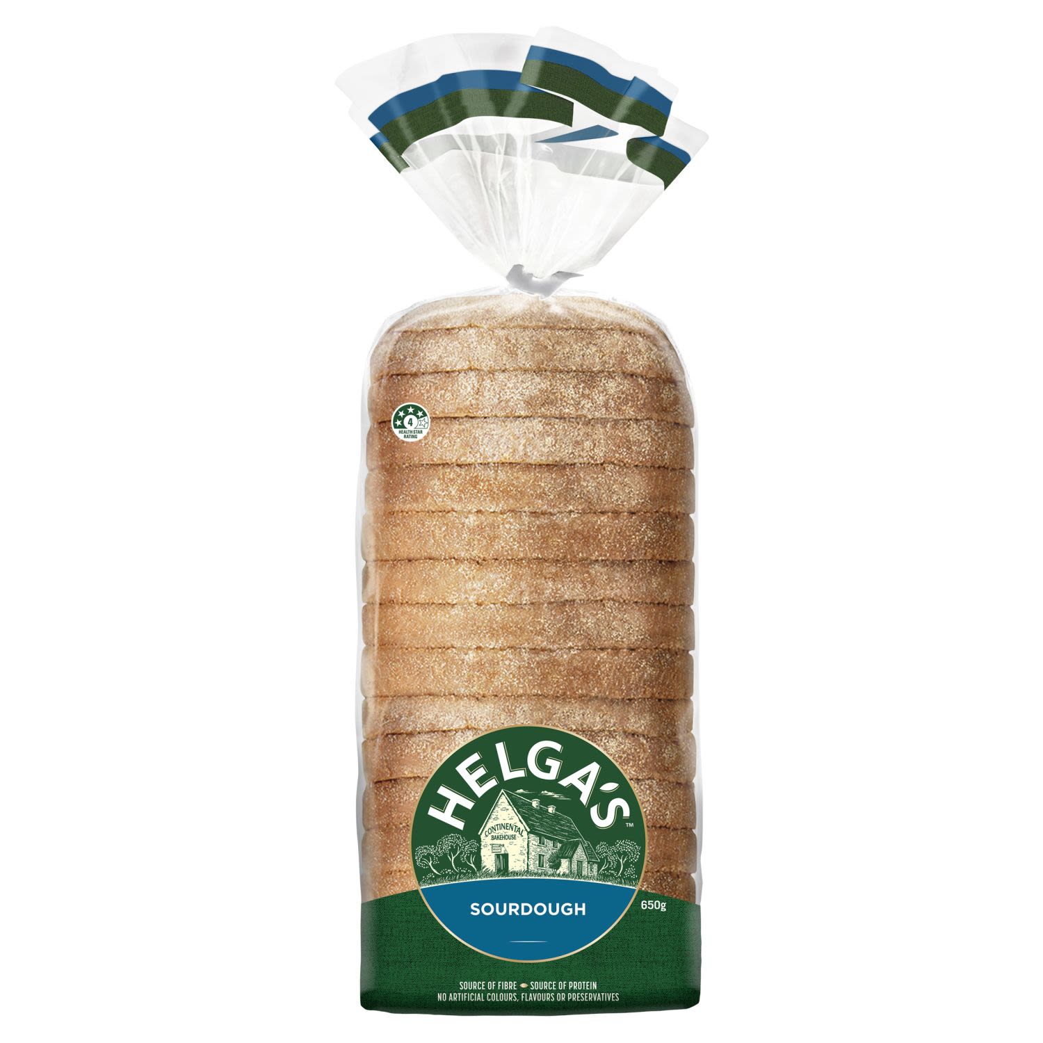 Upgrade your bread to Helga's Sourdough Bread. Crafted with no artificial colours, flavours and preservatives, it is perfect for sandwiches or toast. You can also enjoy it as an accompaniment to meals like salads, soups or pasta.<br /> <br /> <br /><br />Allergen: Gluten Containing Cereals| Soy| Sesame<br />Allergen may be present: Soy|Gluten Containing Cereals <br /><br />Country of Origin: Made in Australia from at least 90% Australian ingredients
