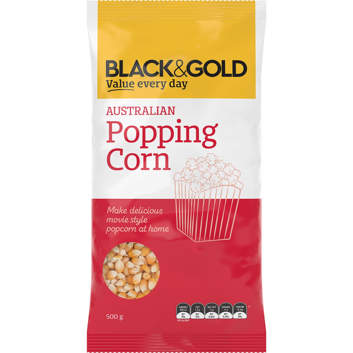Black & Gold Popcorn, 500 Gram