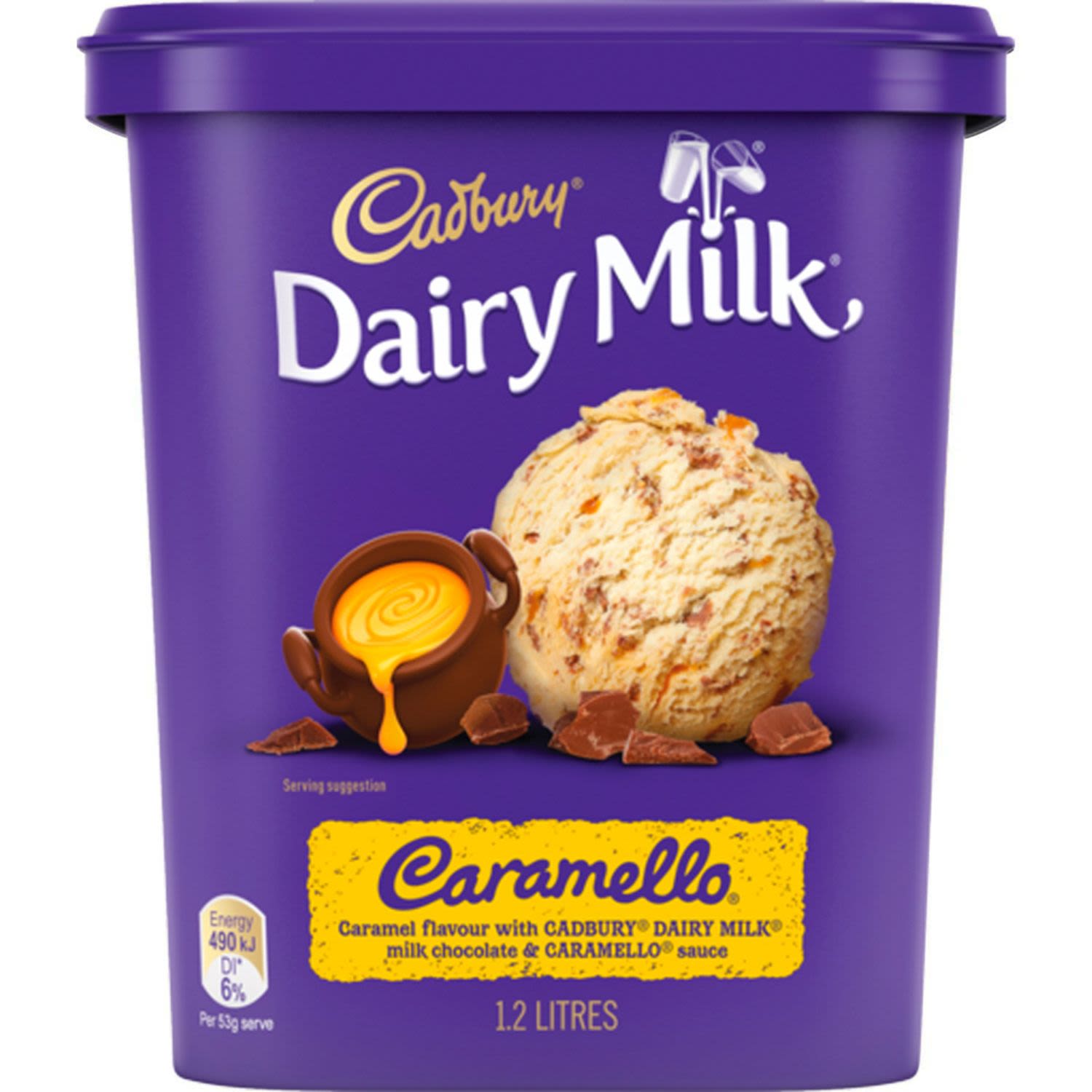 New Cadbury and Peters Caramilk, Caramello and Dairy milk ice cream tubs