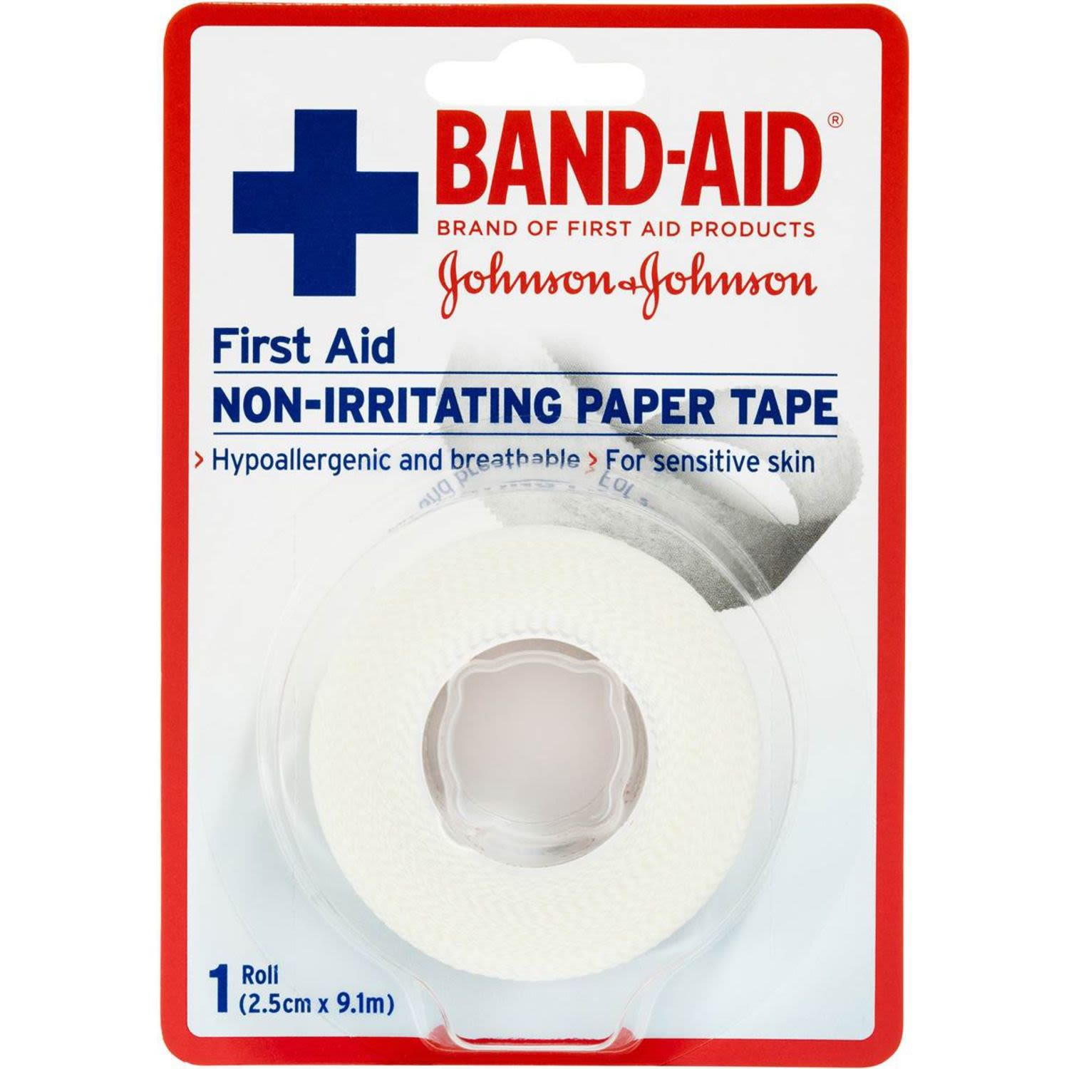 Band-aid First Aid Non-irritating Paper Tape 2.5cm X 9.1m, 1 Each