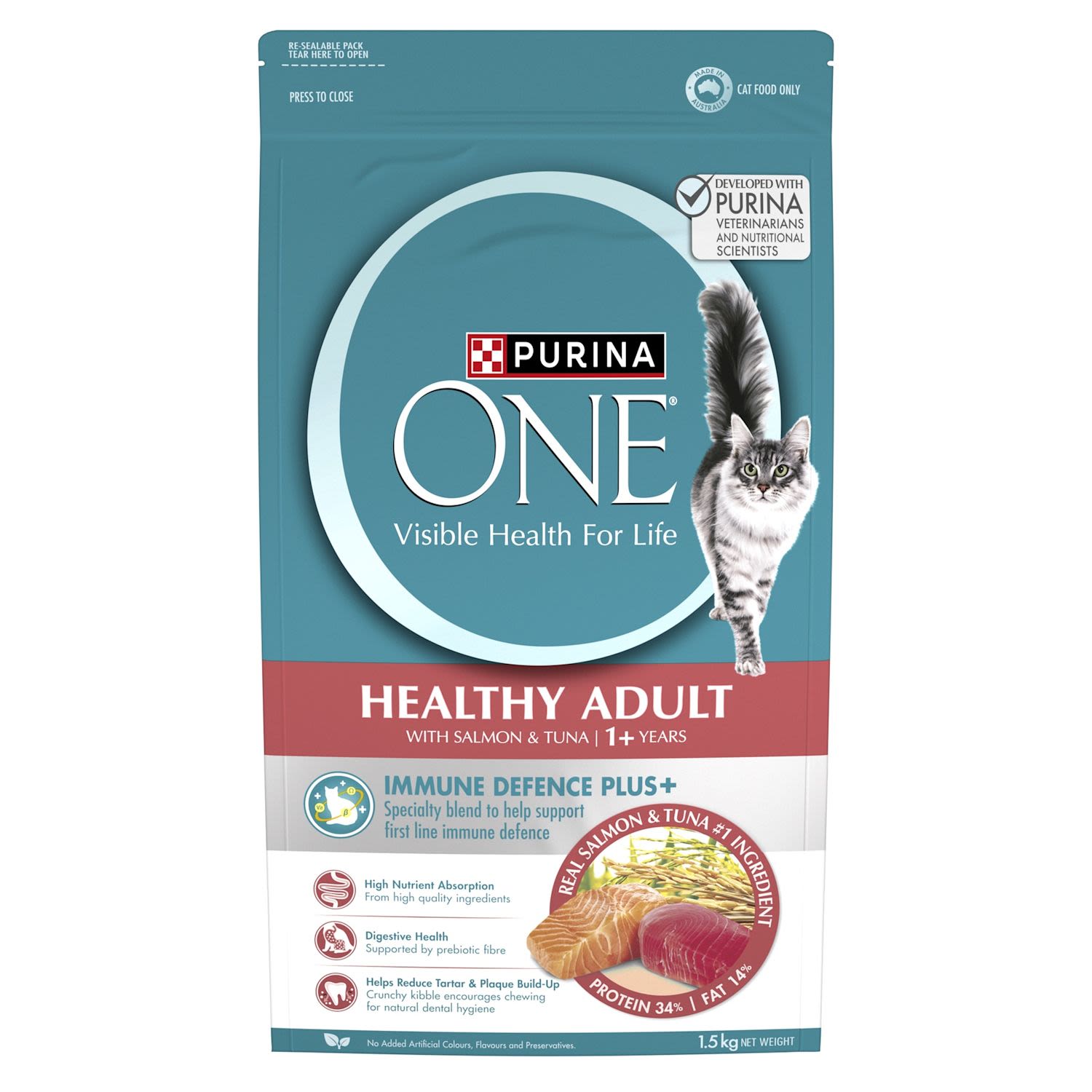 Purina One Adult Salmon & Tuna Dry Cat Food Bag