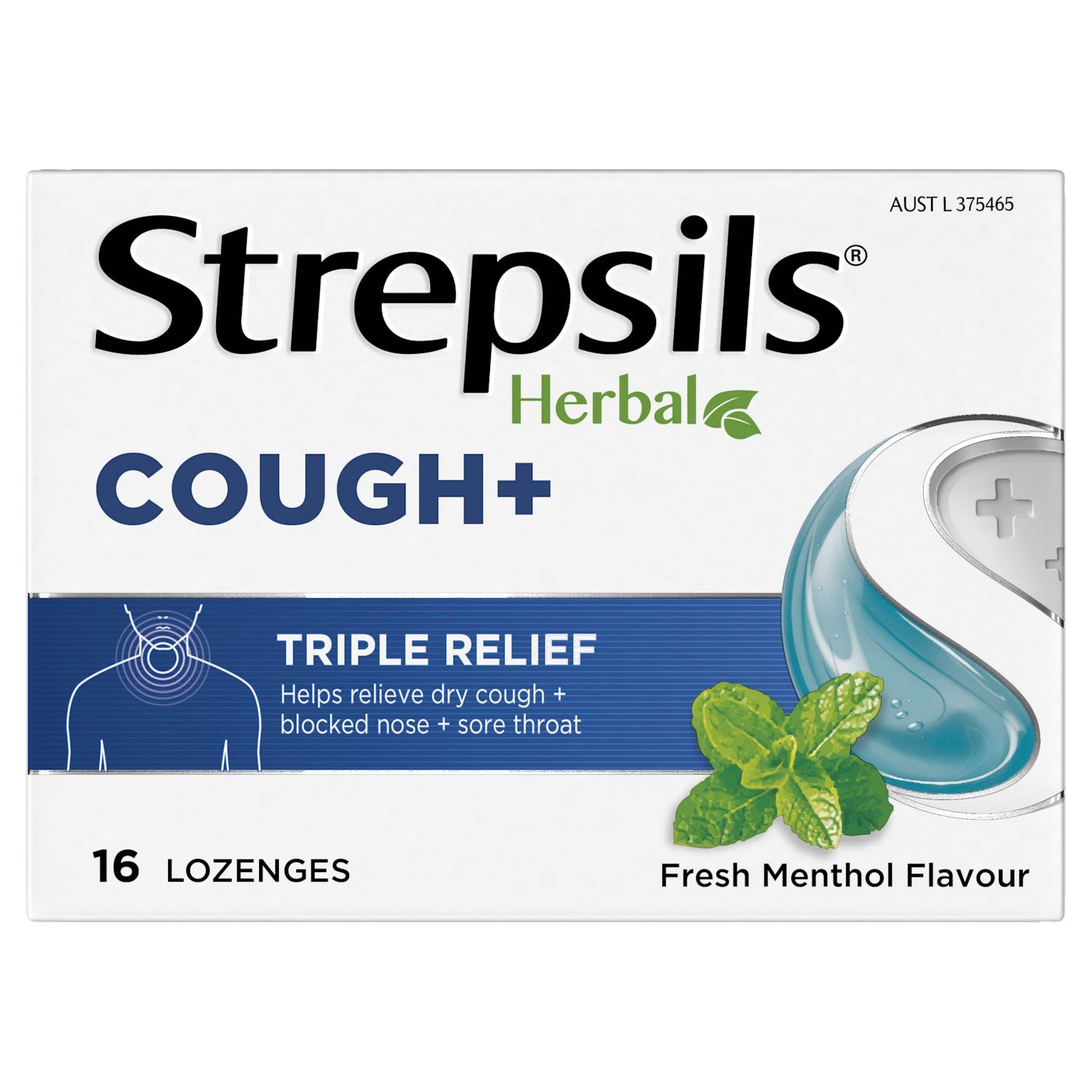 Strepsils Herbal Cough Lozenges Fresh Menthol