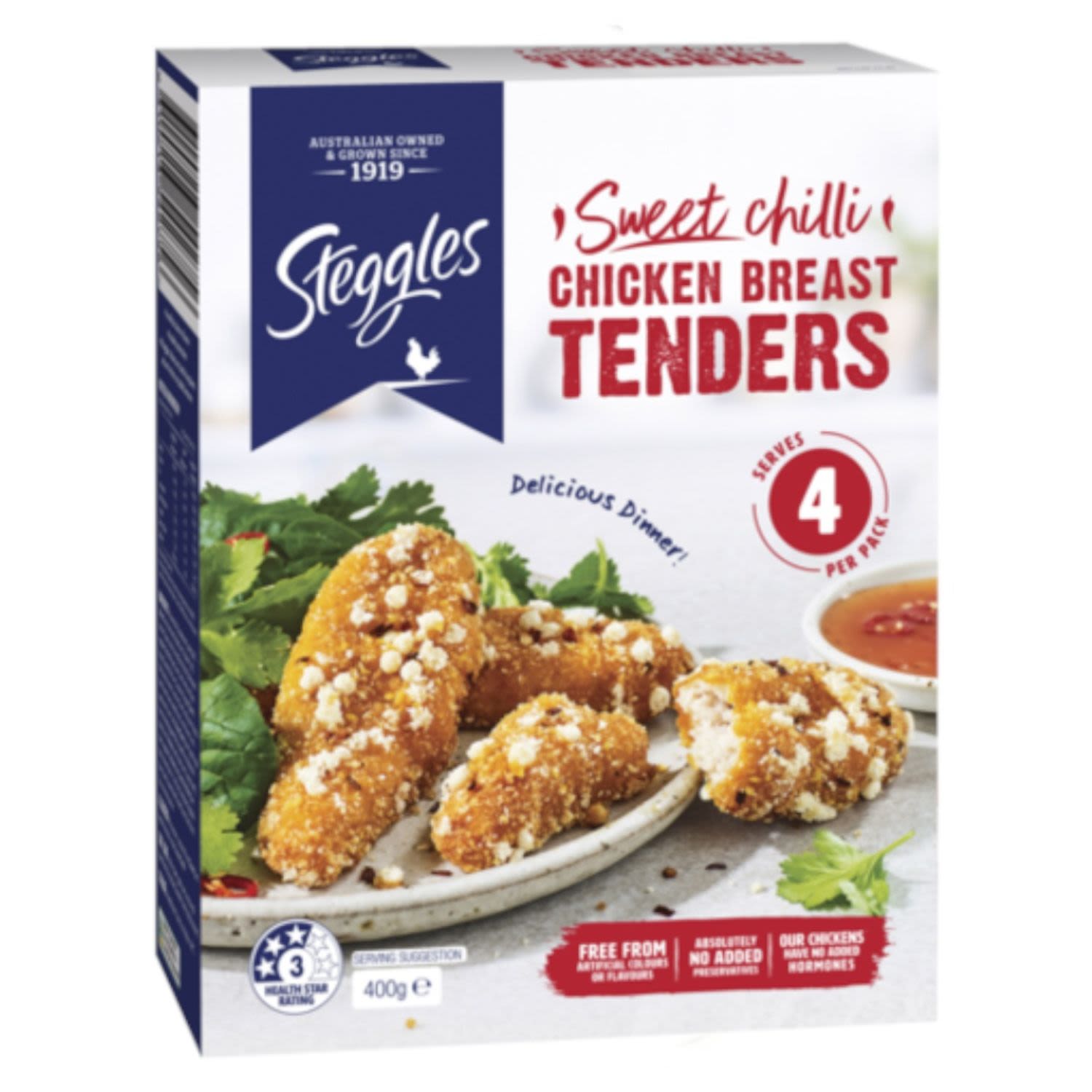 Steggles Chicken Breast Tenders Sweet Chilli, 400 Gram