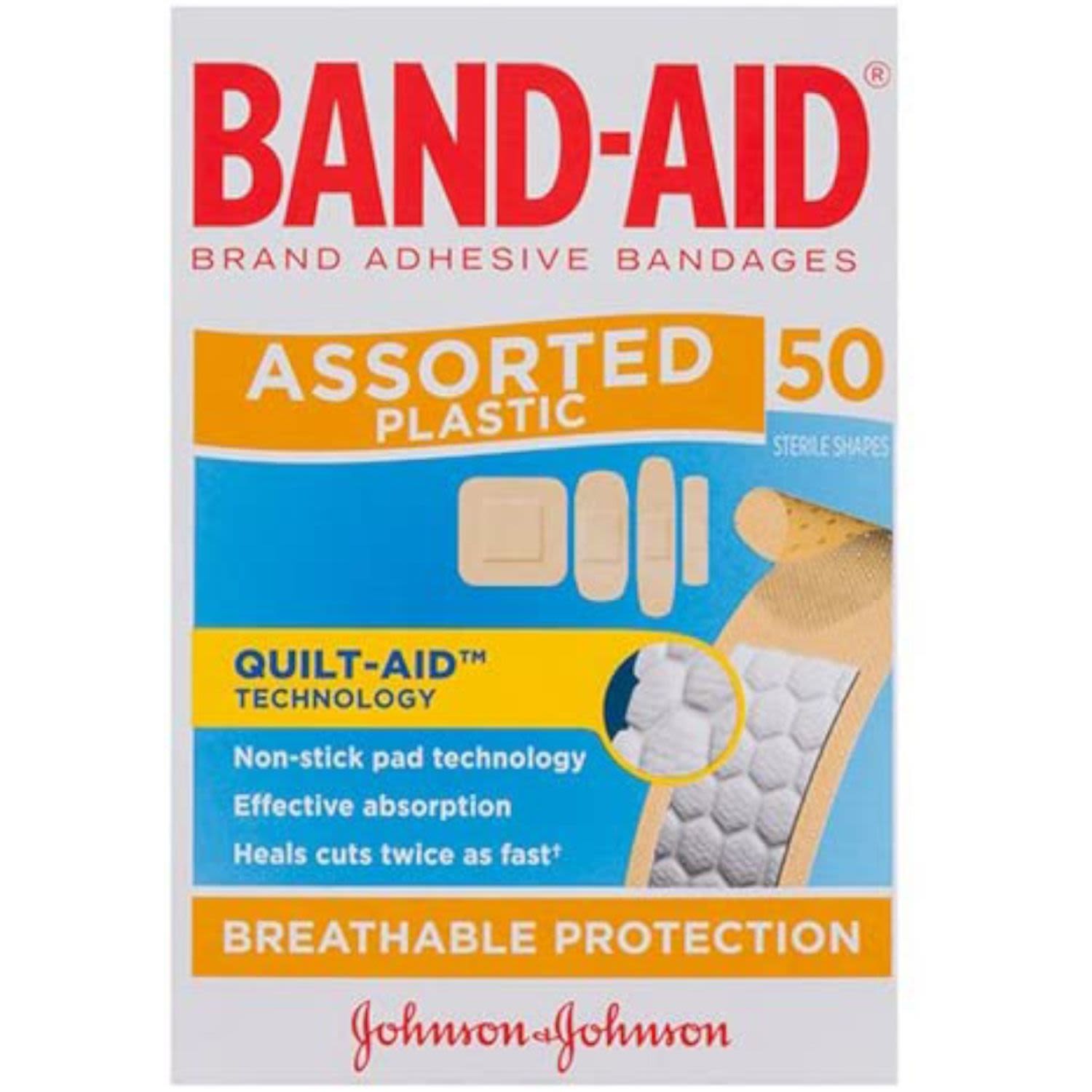 Band Aid Plaster Shapes, 50 Each