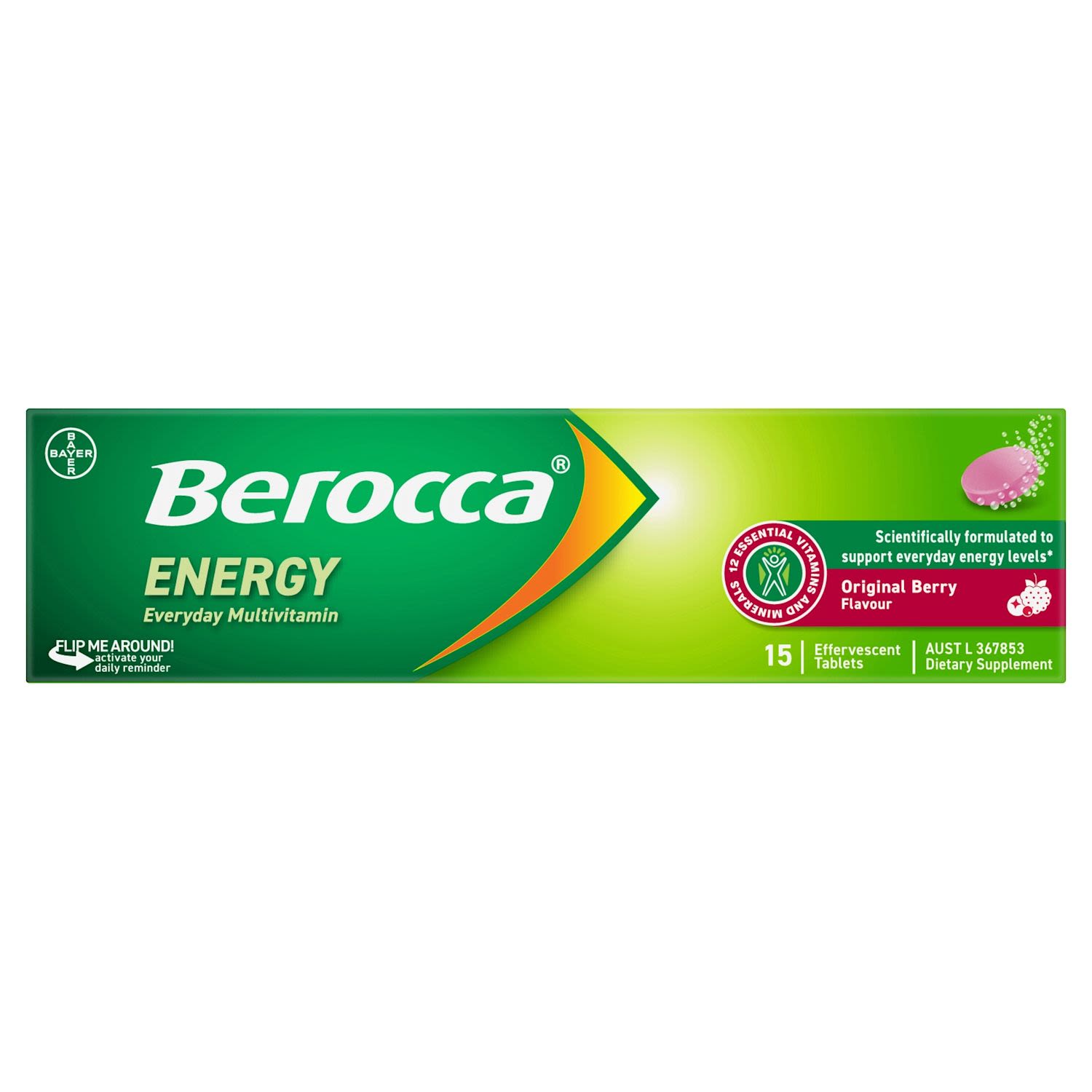 Berocca Energy Vitamin B & C Original Berry Flavour Effervescent Tablets
