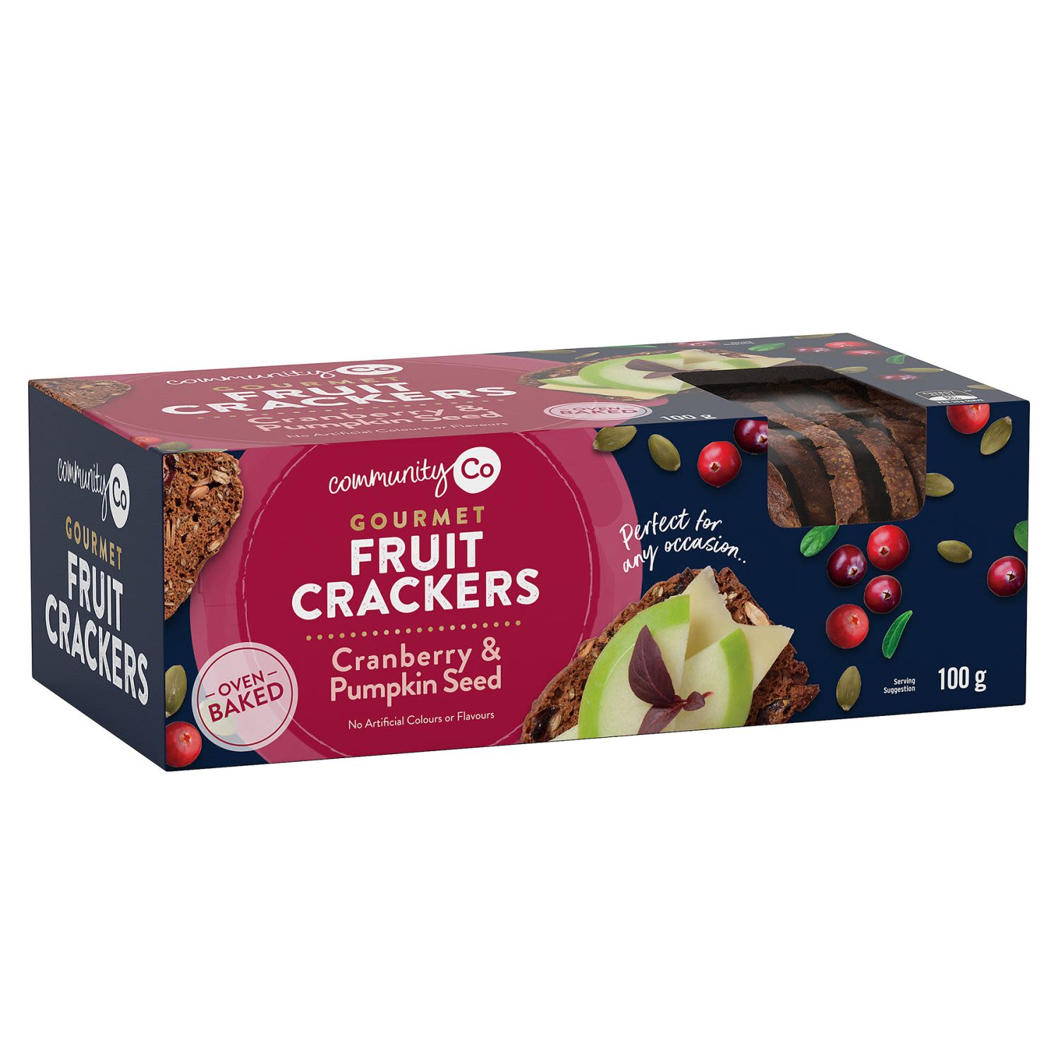 Community Co Cranberry & Pumpkin Seed Gourmet Fruit Crackers